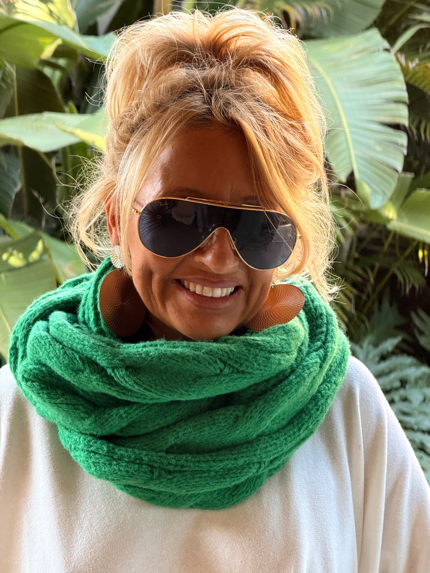 BUFANDA CUELLO DE PUNTO TRENZADO  MULTICOLOR