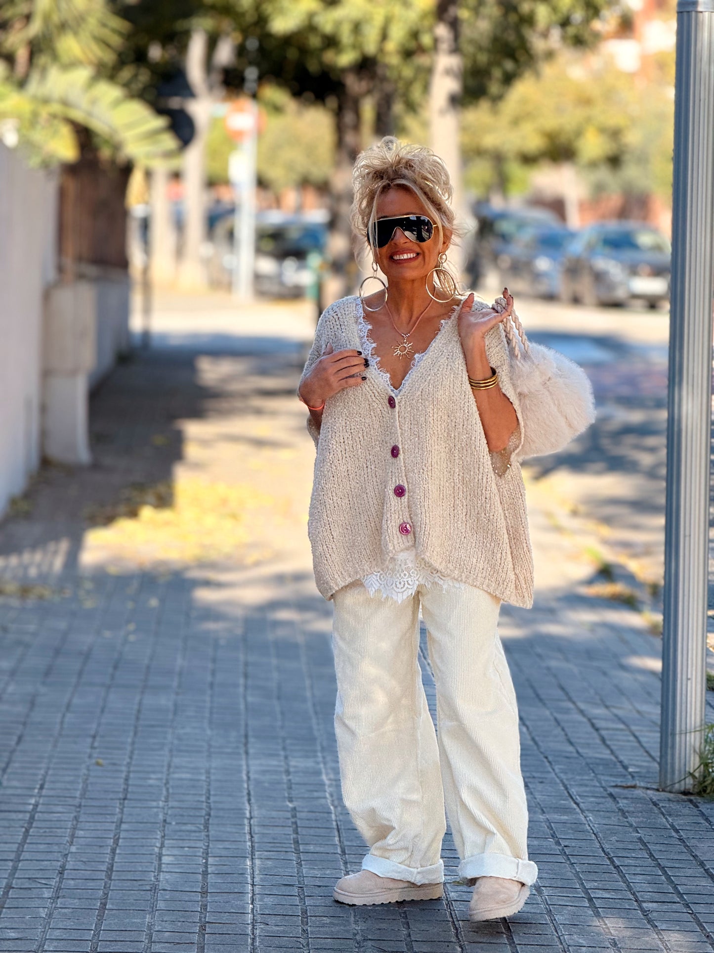 CHALECO DE PUNTO OVERSIZE AMALIA MULTICOLOR