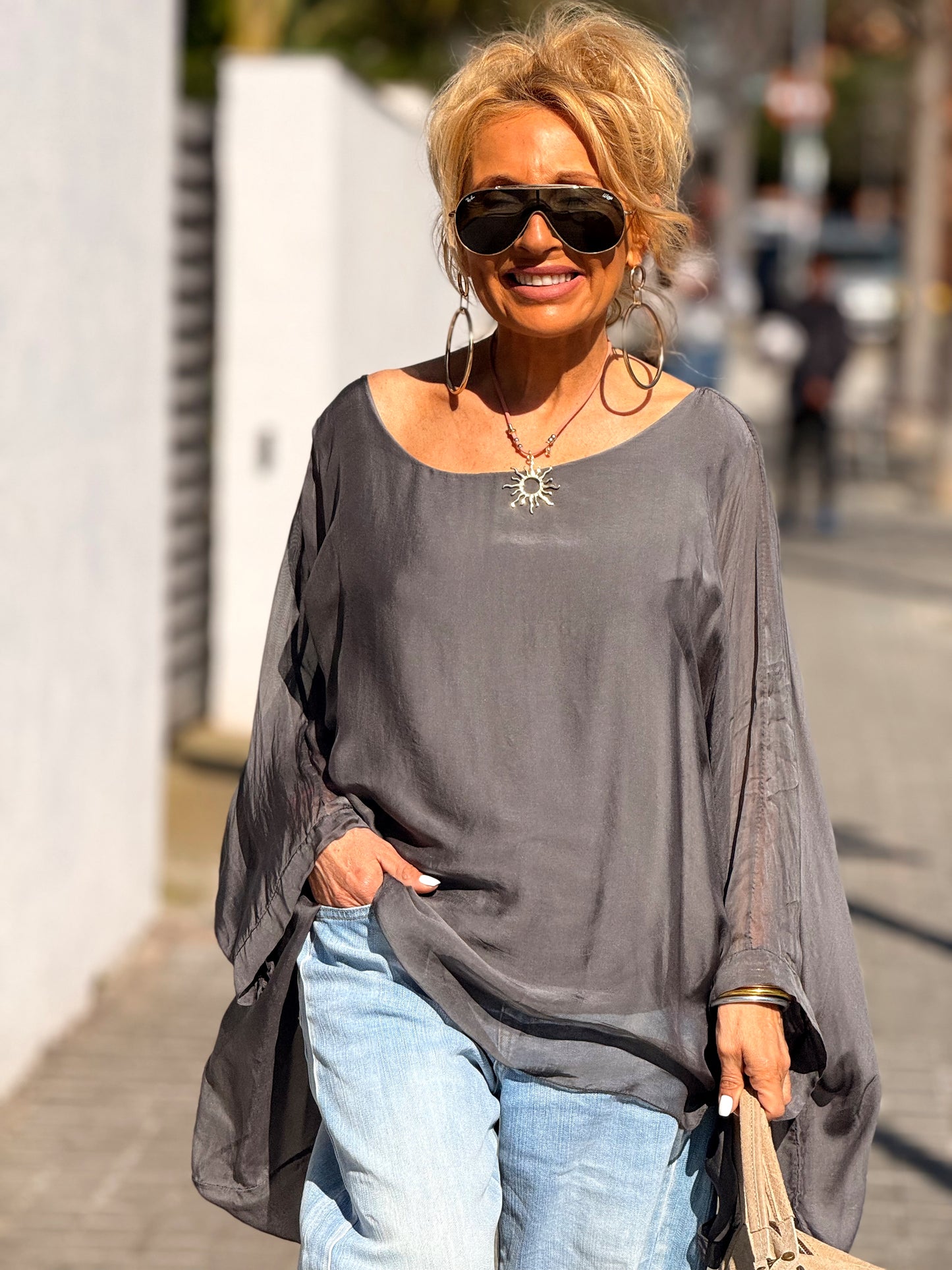 BLUSA CON TOP OVERSIZE ASIMÉTRICA NOA MULTICOLOR