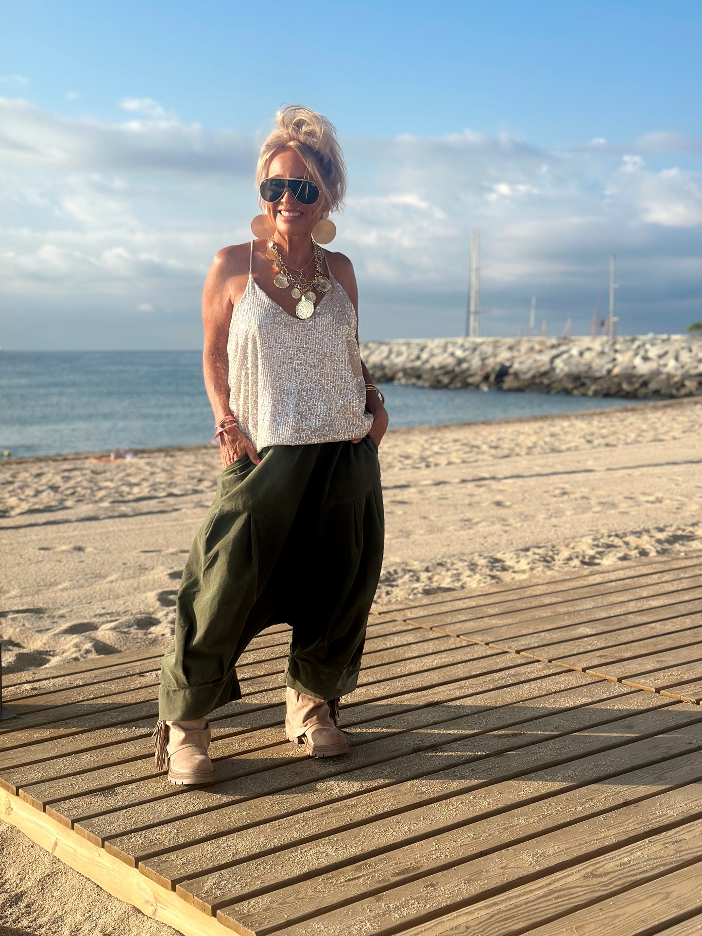 PANTALONES PANA CROPPED BAGGY OVERSIZE MULTICOLOR