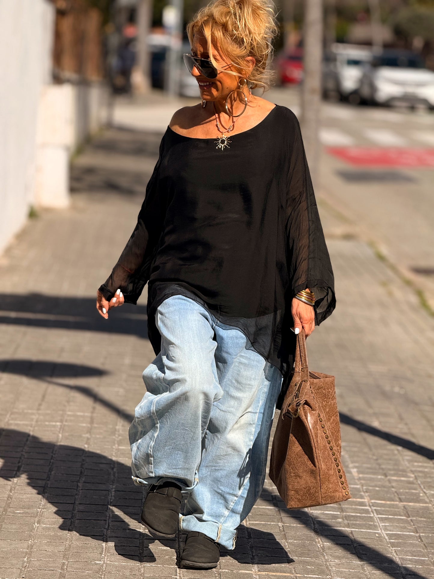 BLUSA CON TOP OVERSIZE ASIMÉTRICA NOA MULTICOLOR