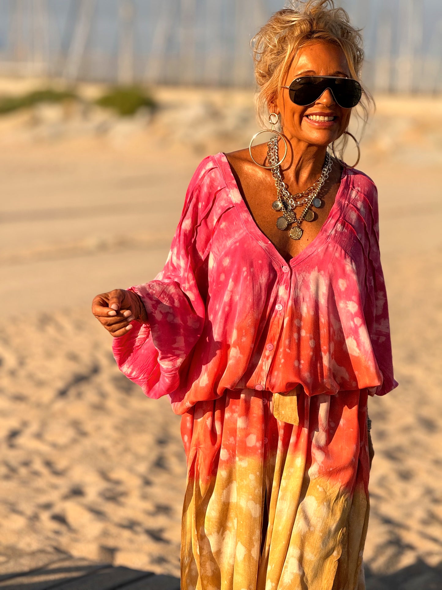 VESTIDO KAFTAN SUPER OVERSIZE MULTICOLOR