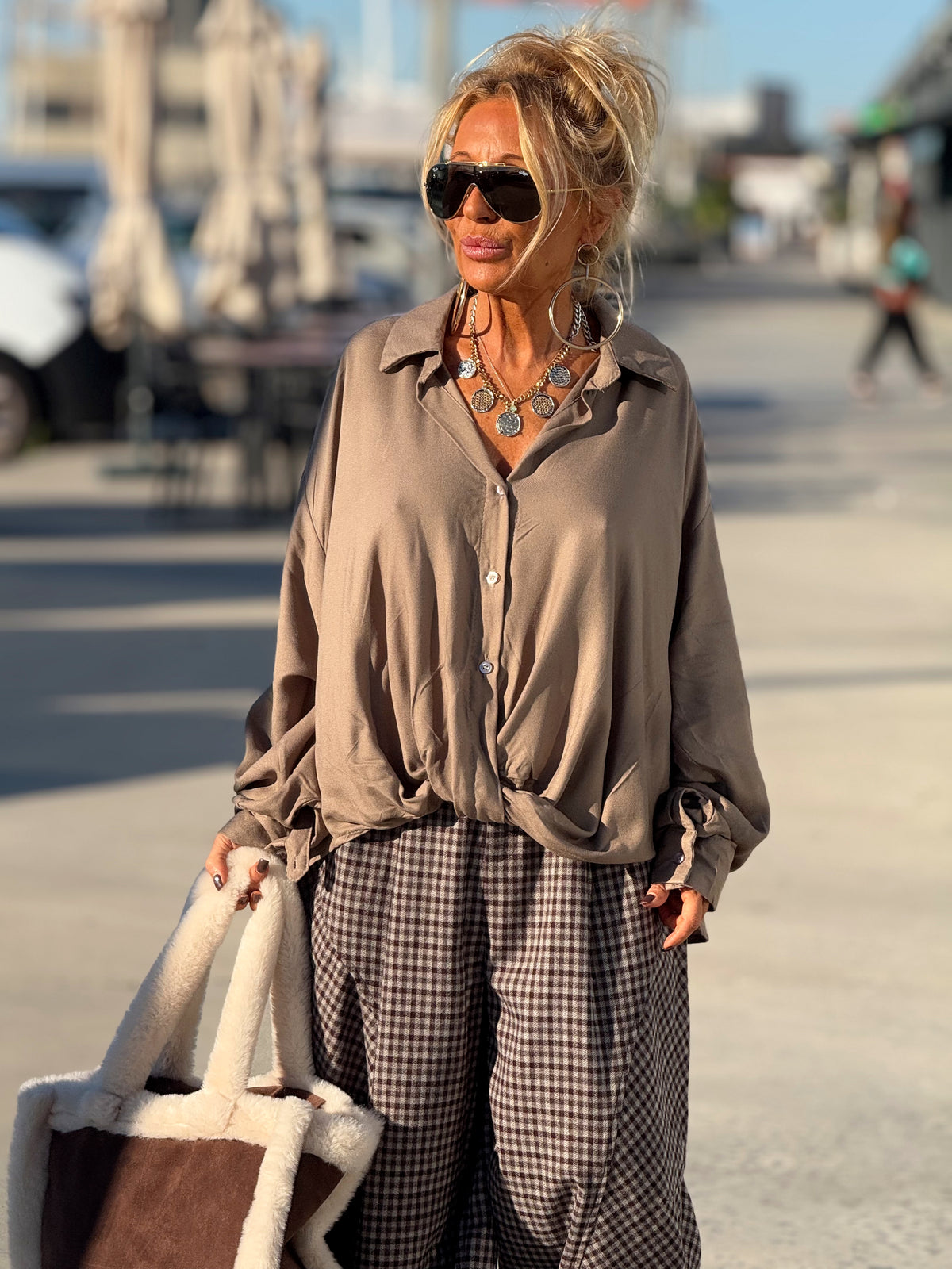 CAMISA OVERSIZE ARIANA MULTICOLOR