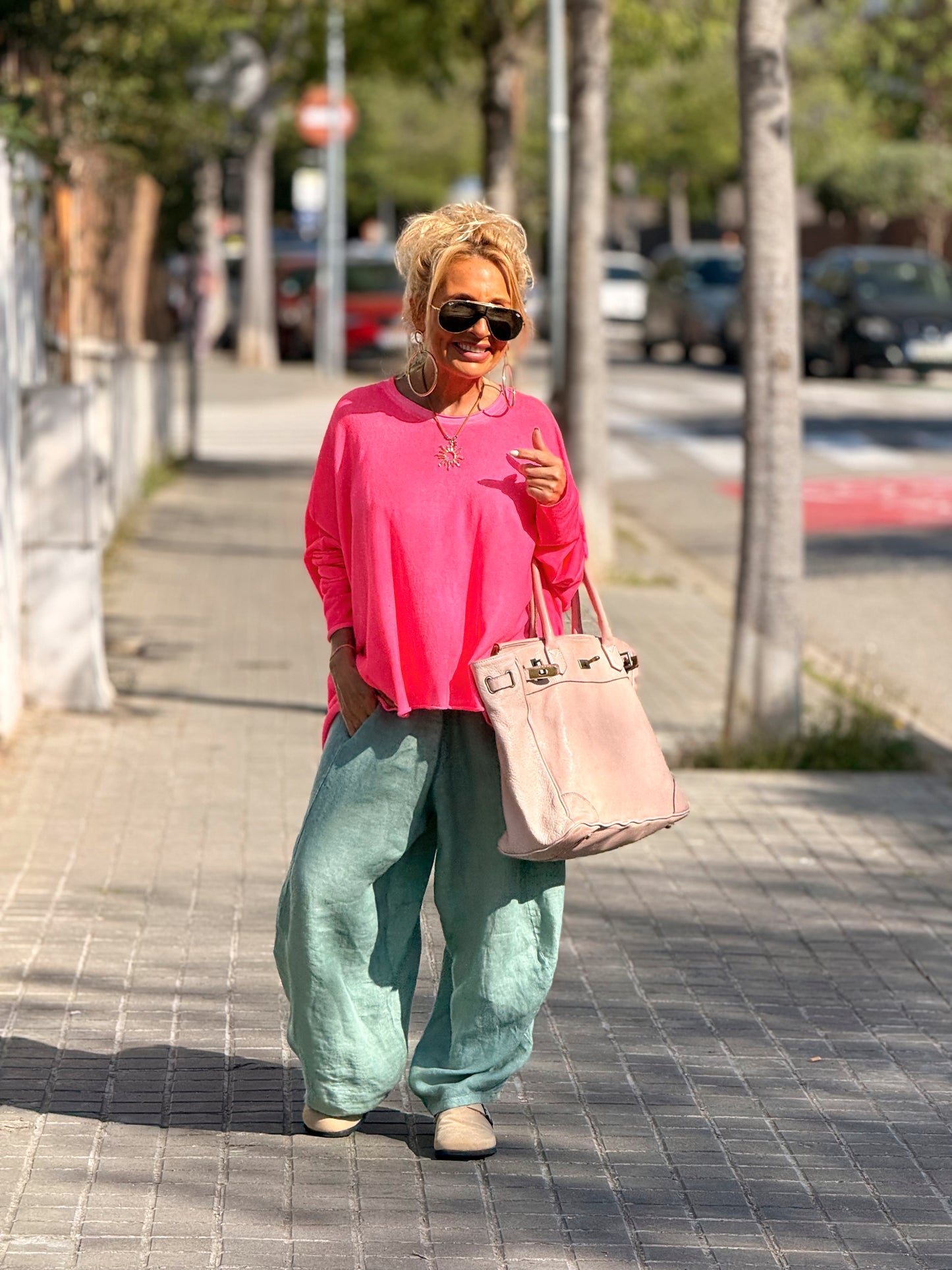 CAMISETA-SUDADERA SUPER OVERSIZE DANI NÉON MULTICOLOR