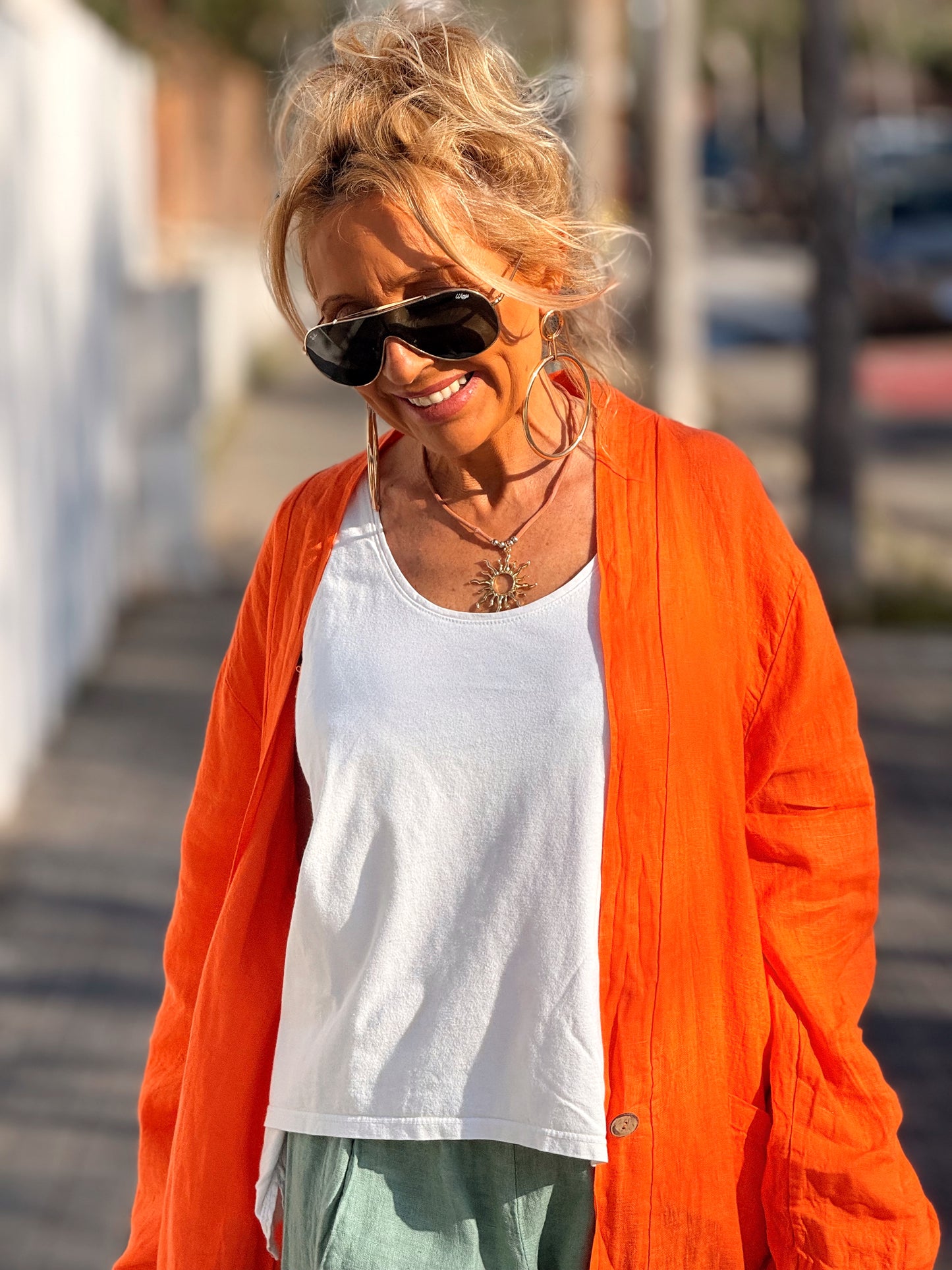 CHAQUETA OVERSIZE LINO LAURA MULTICOLOR