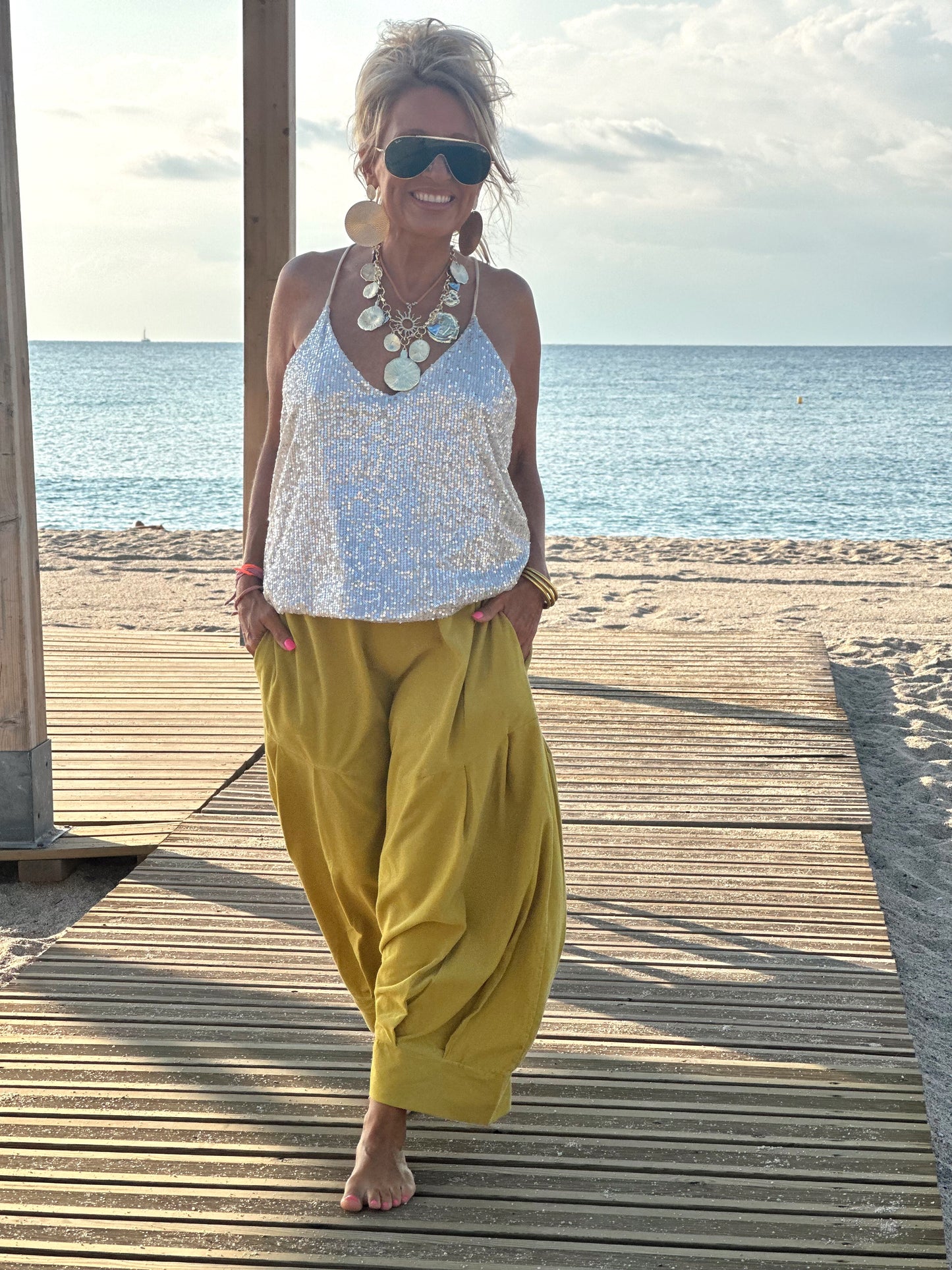 PANTALONES PANA CROPPED BAGGY OVERSIZE MULTICOLOR