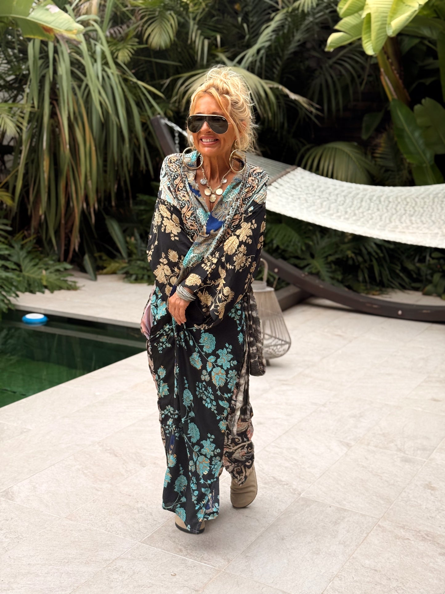 KIMONO ESTAMPADO MANGA 3/4 MULTICOLOR