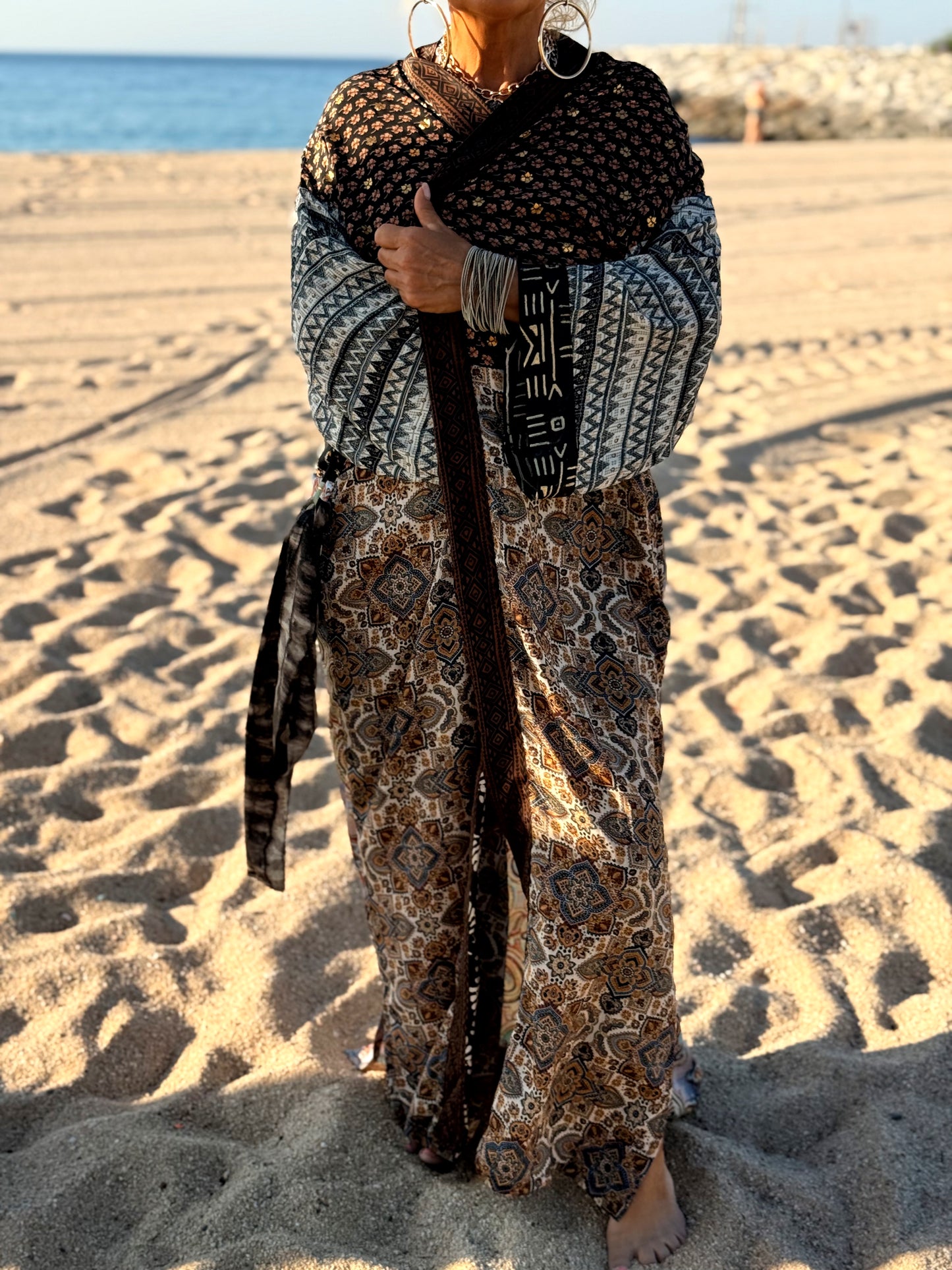KIMONO ESTAMPADO MANGA 3/4 MULTICOLOR