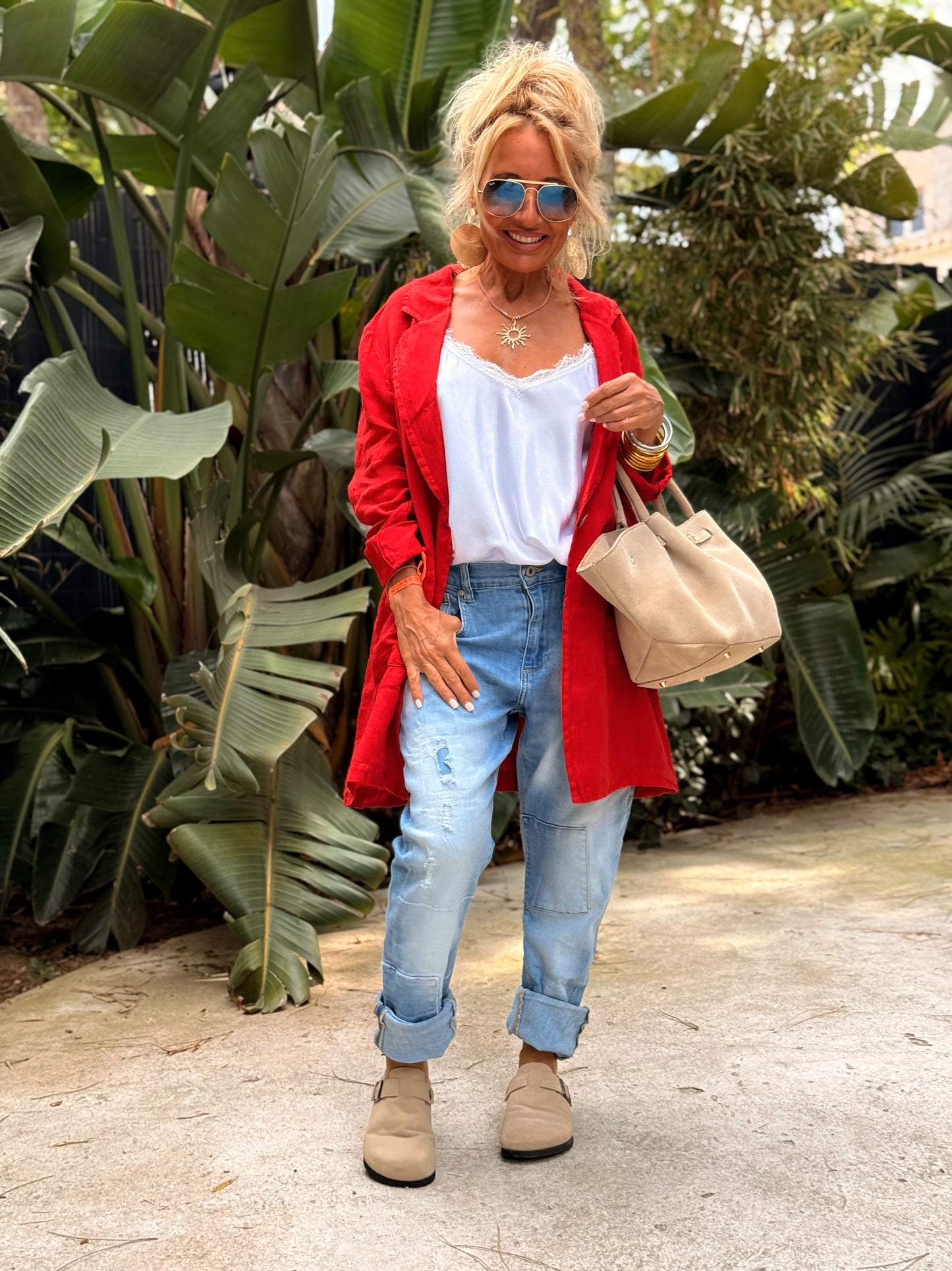 CHAQUETA LINO CHARLY FRESA