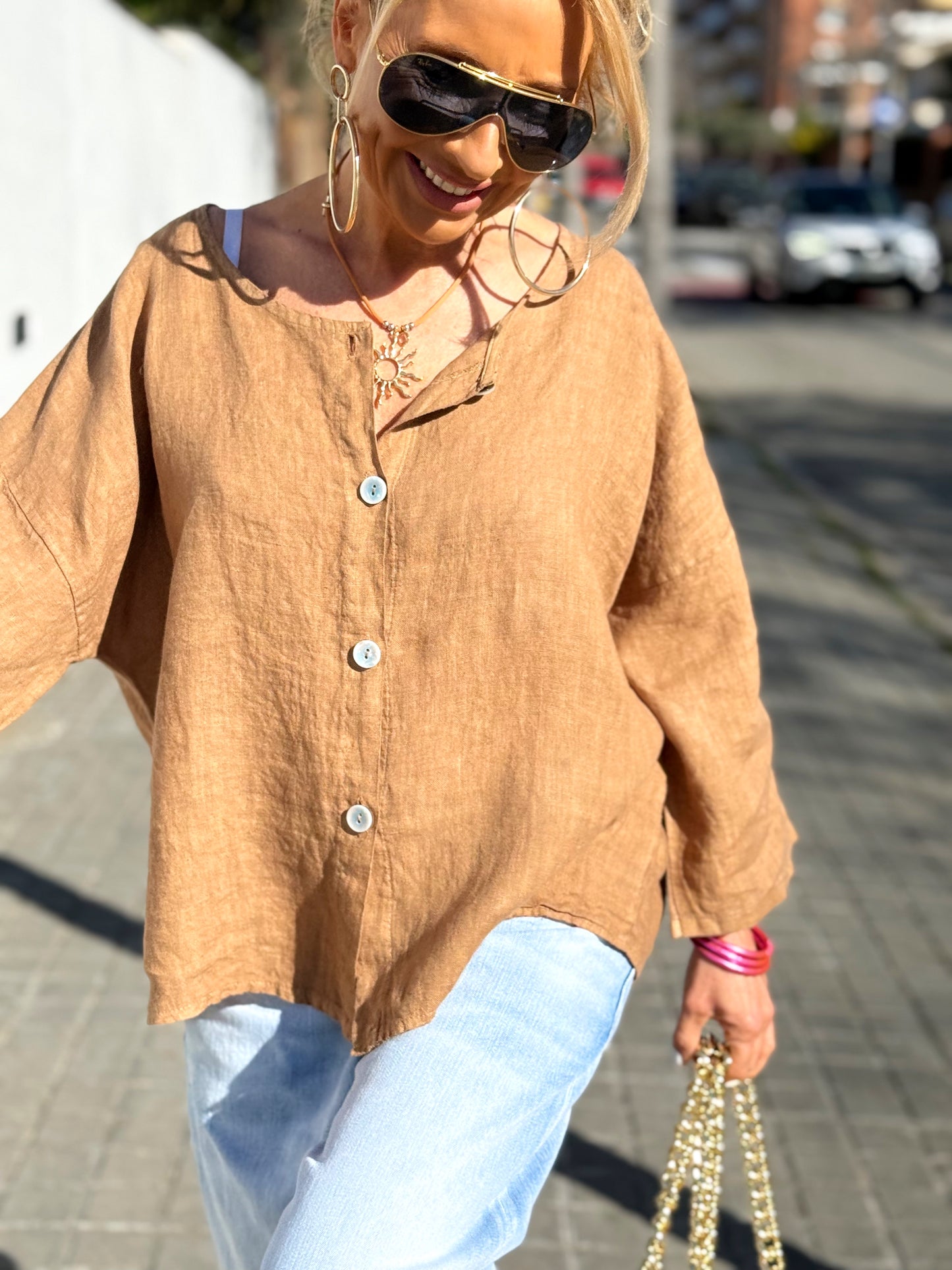 BLUSA DE LINO FABIO MULTICOLOR