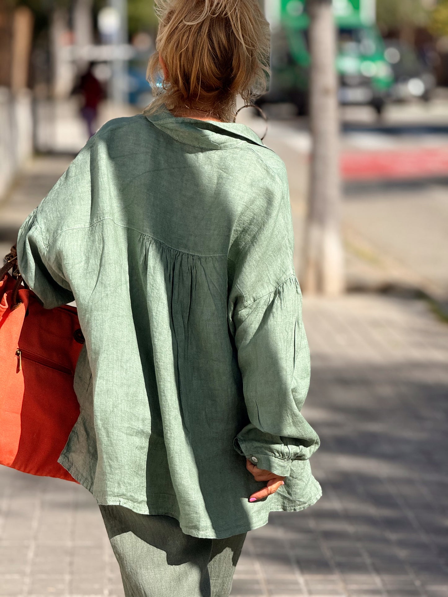 CAMISA OVERSIZE LINO LEA MULTICOLOR