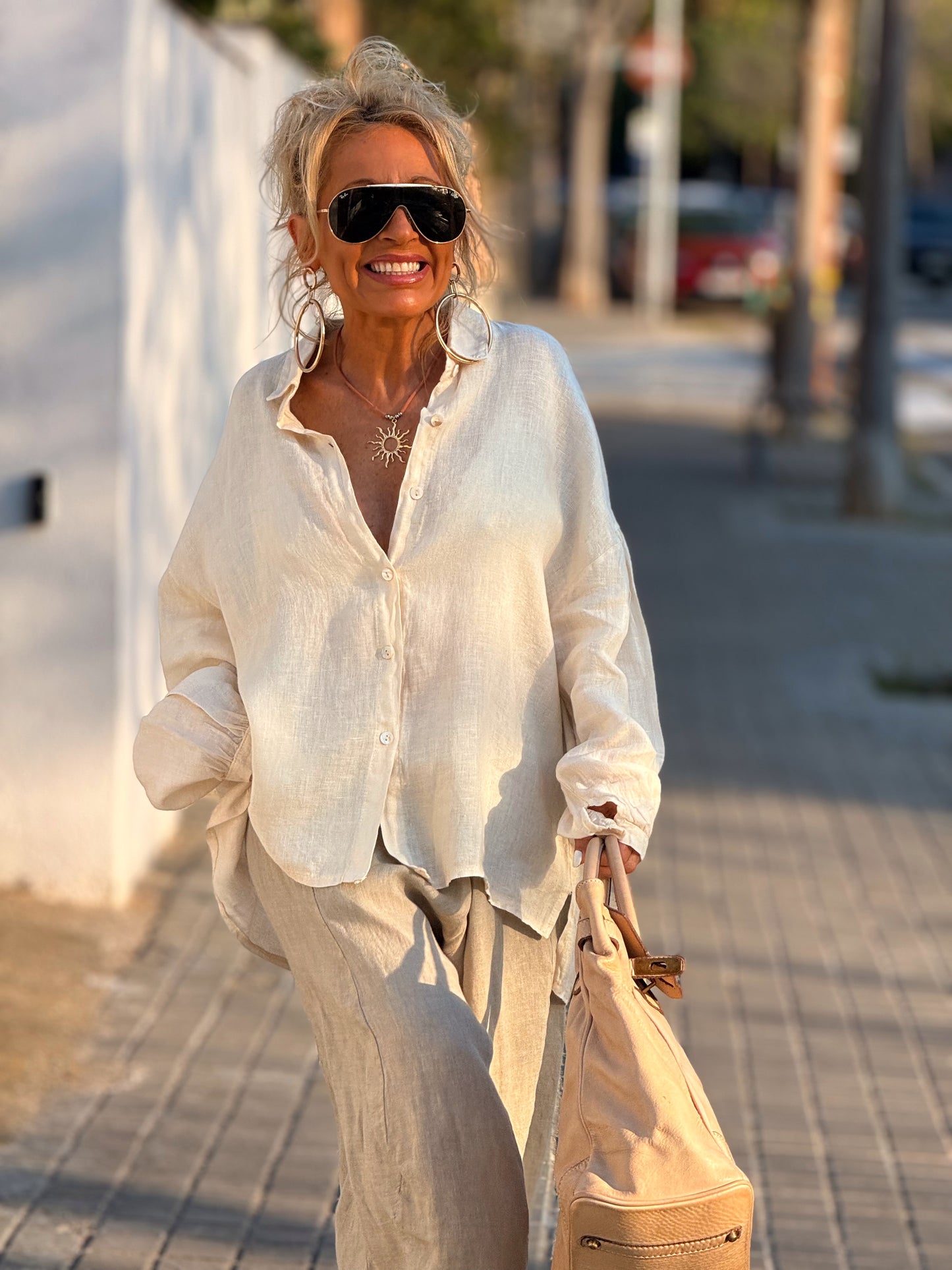 CAMISA OVERSIZE LINO LEA MULTICOLOR