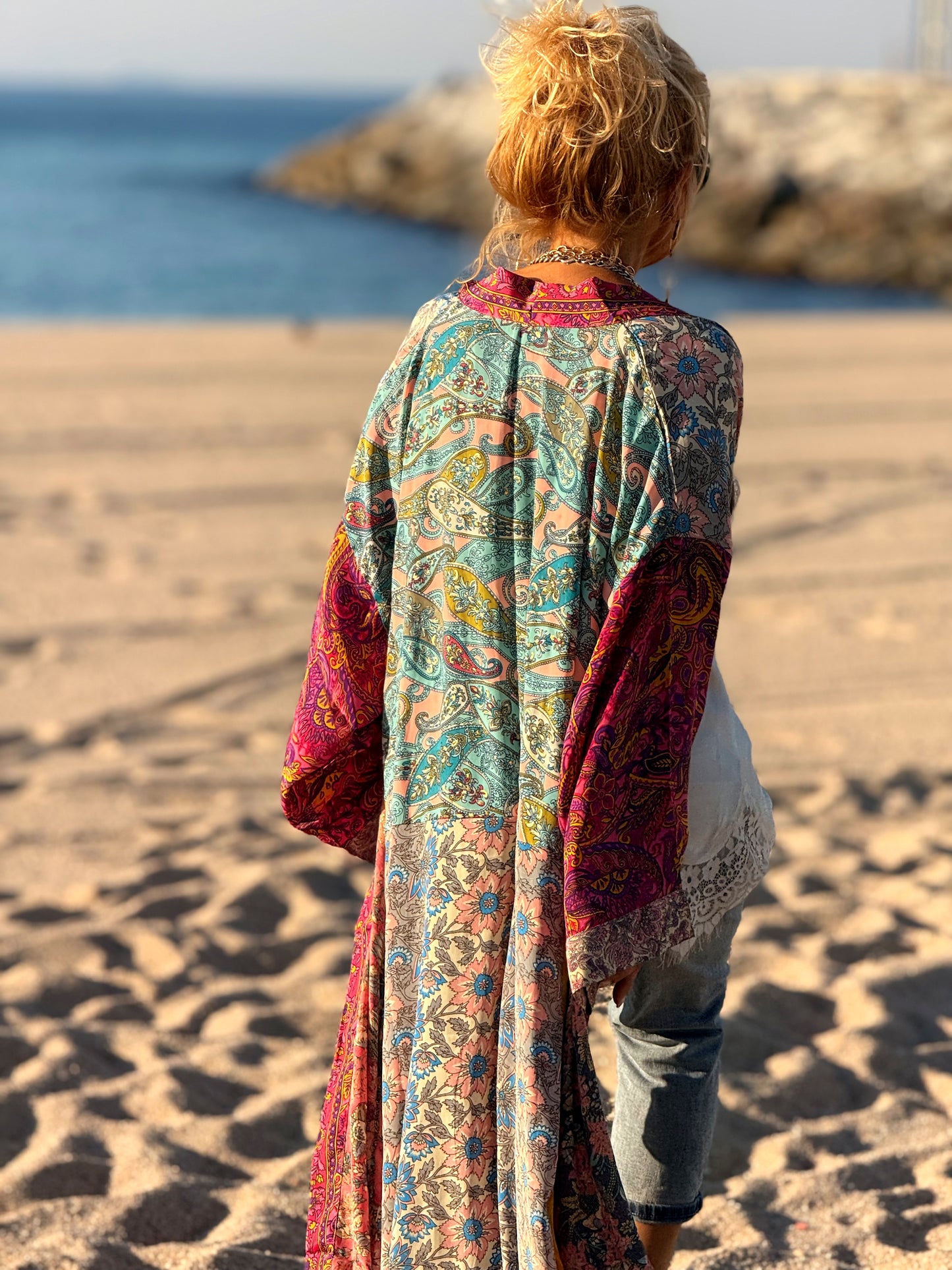KIMONO ESTAMPADO MANGA 3/4 MULTICOLOR