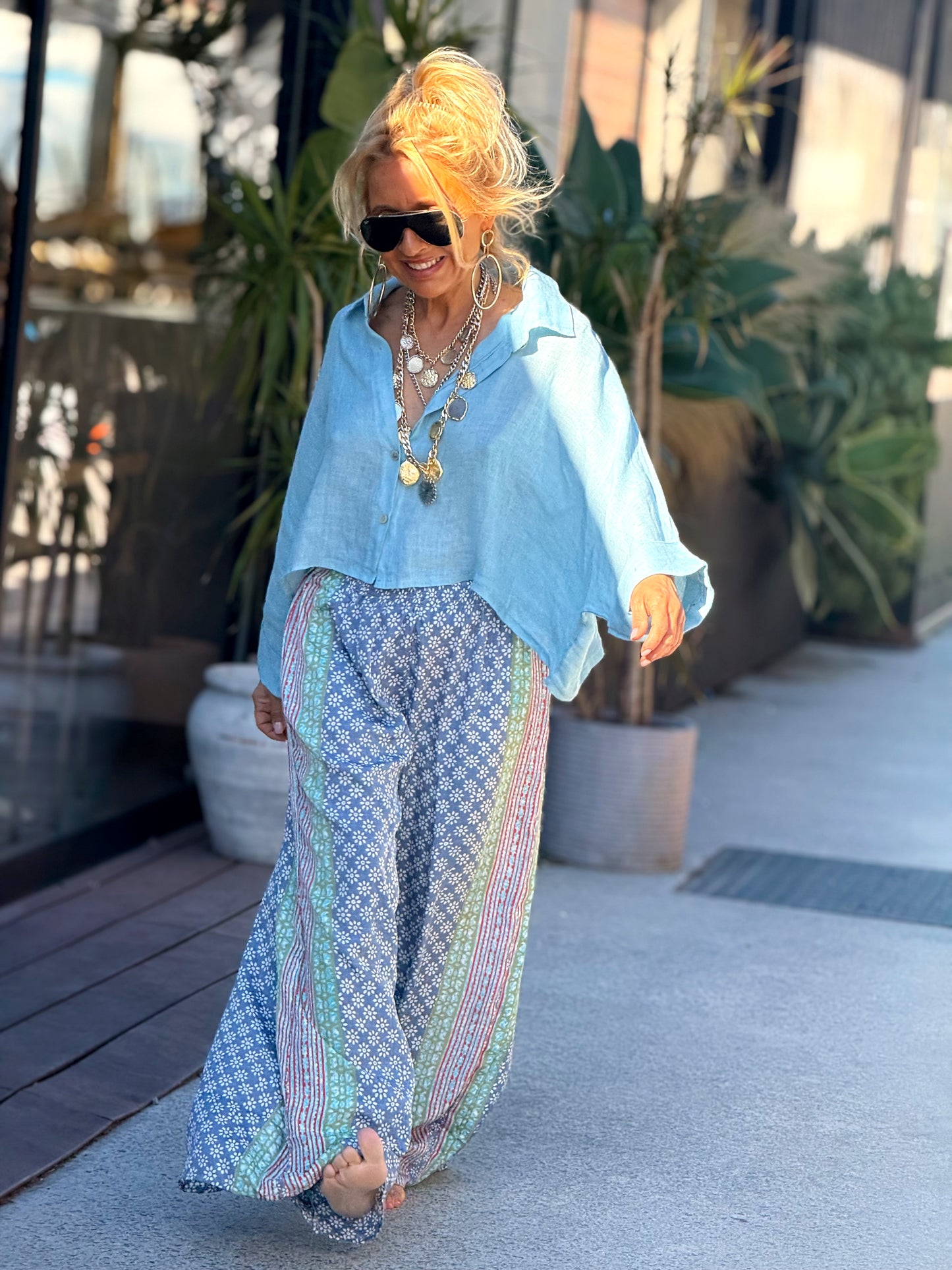 PANTALON HIPPIE CHIC ESTAMPADO MULTICOLOR