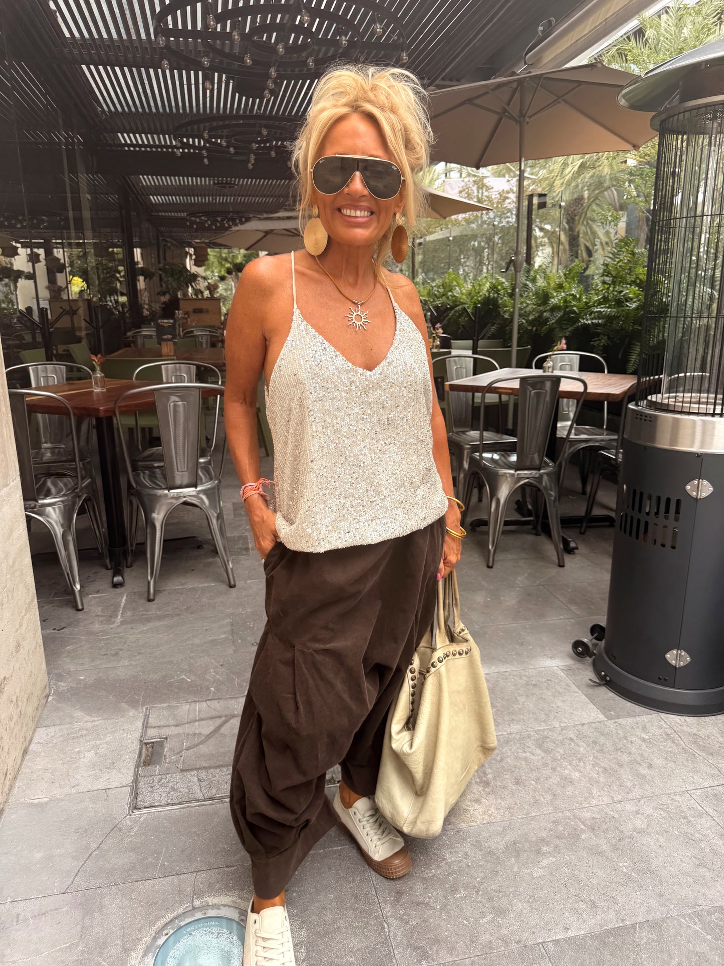 PANTALONES PANA CROPPED BAGGY OVERSIZE MULTICOLOR