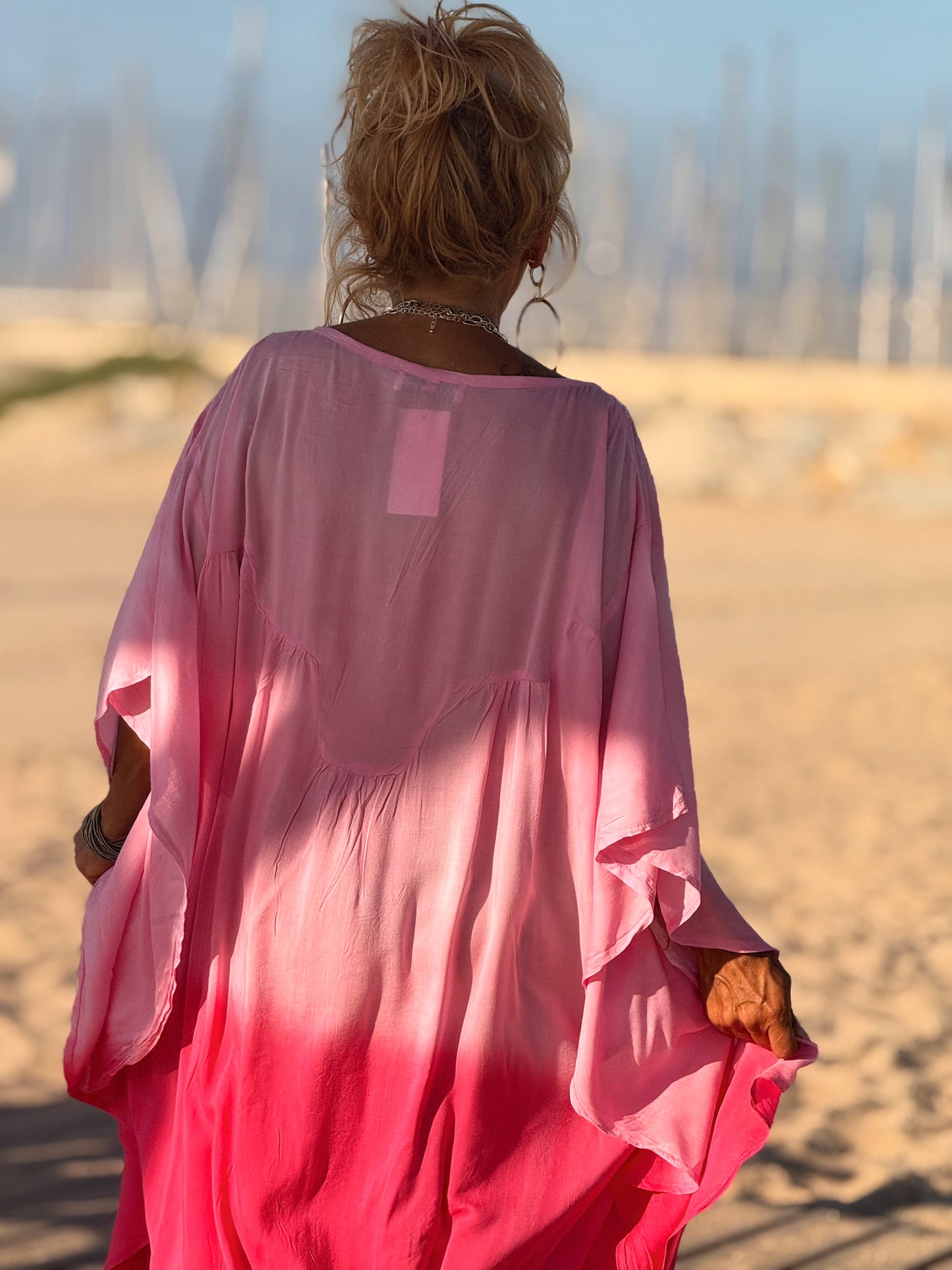 VESTIDO KAFTAN MALLORCA FRAMBUESA