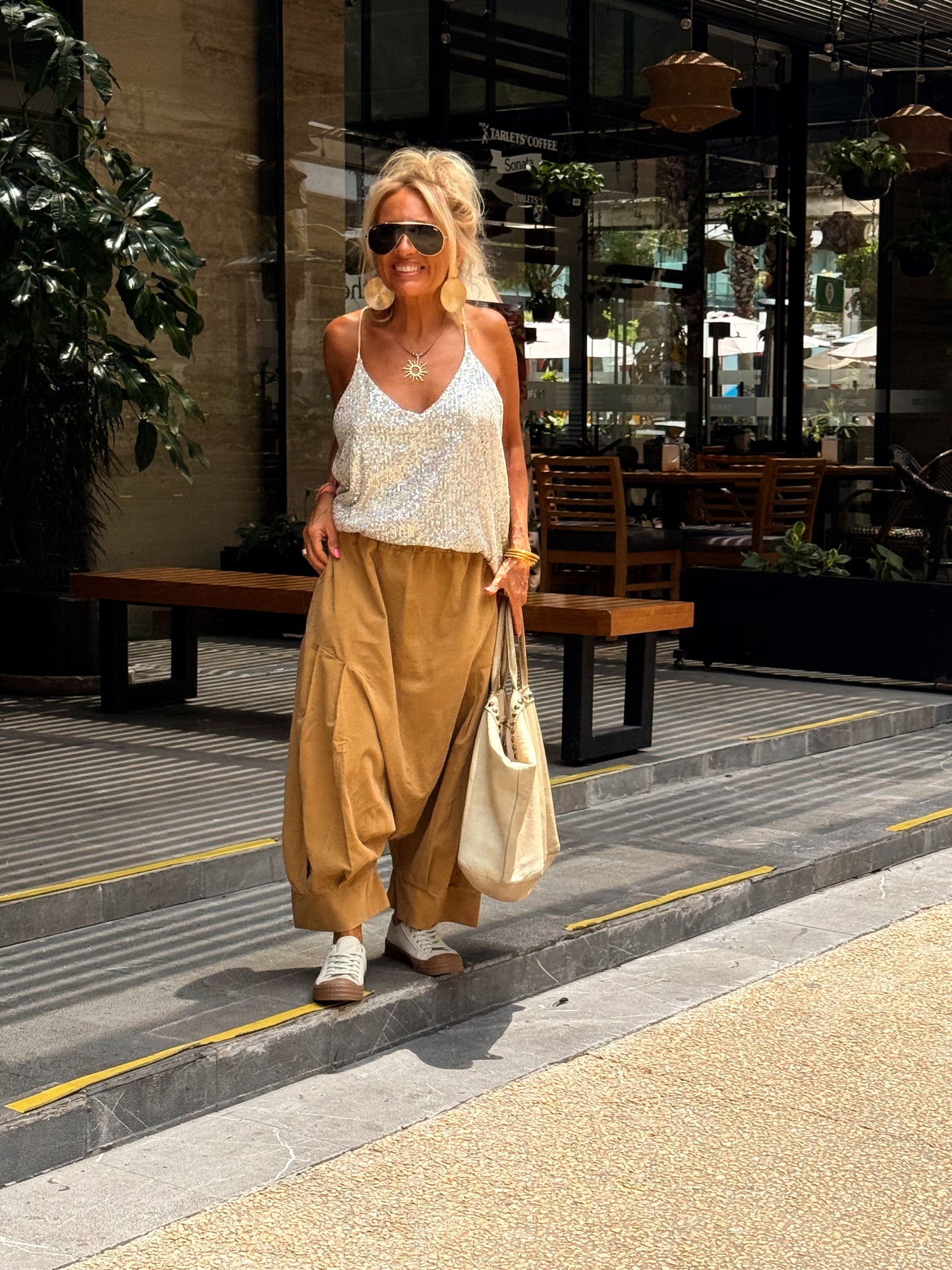 PANTALONES PANA CROPPED BAGGY OVERSIZE MULTICOLOR