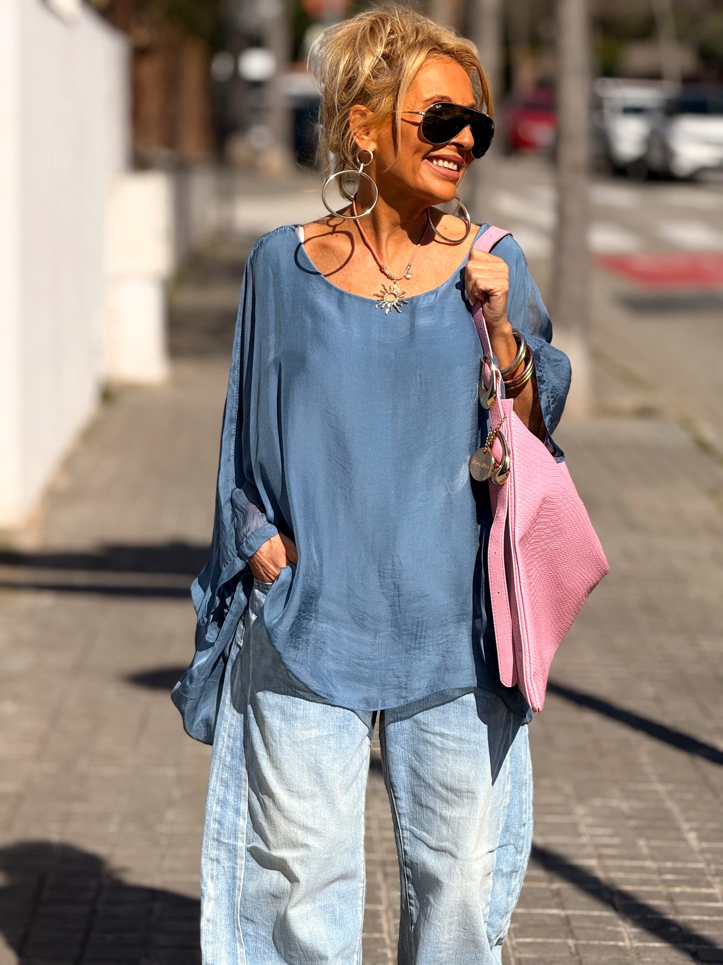 BLUSA CON TOP OVERSIZE ASIMÉTRICA NOA MULTICOLOR