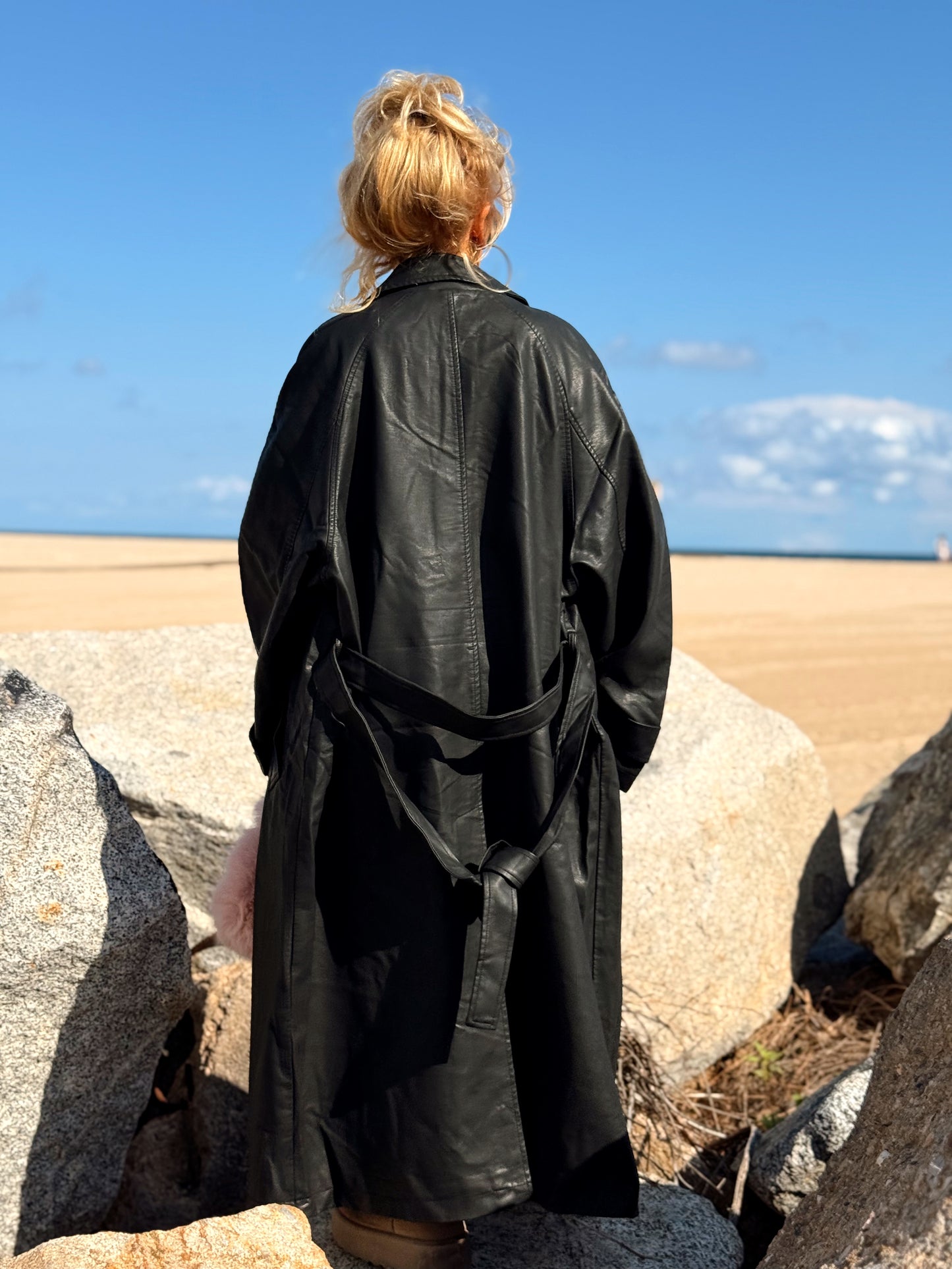 CHAQUETA LARGA POLIPIEL MULTICOLOR