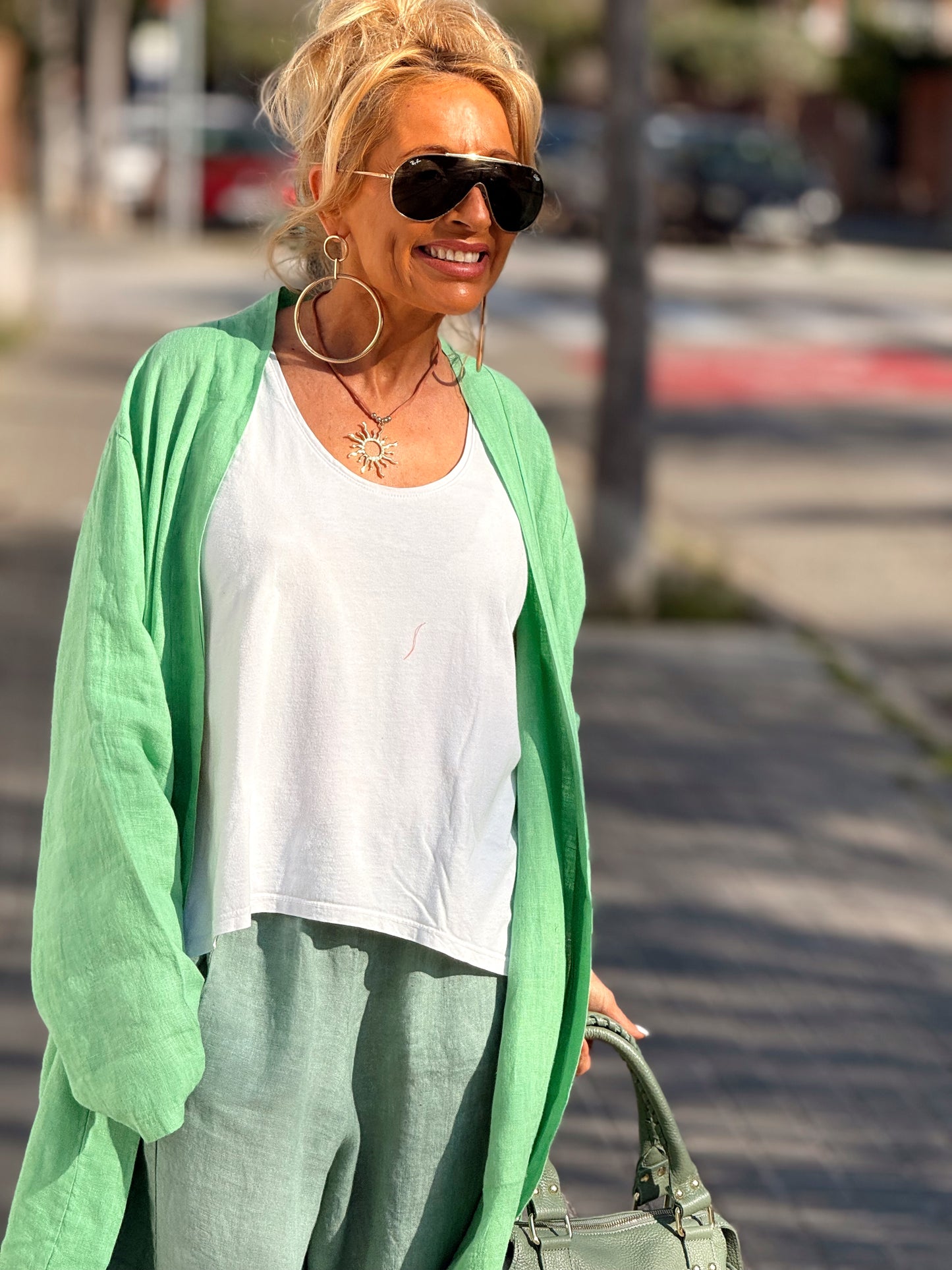 CHAQUETA OVERSIZE LINO LAURA MULTICOLOR
