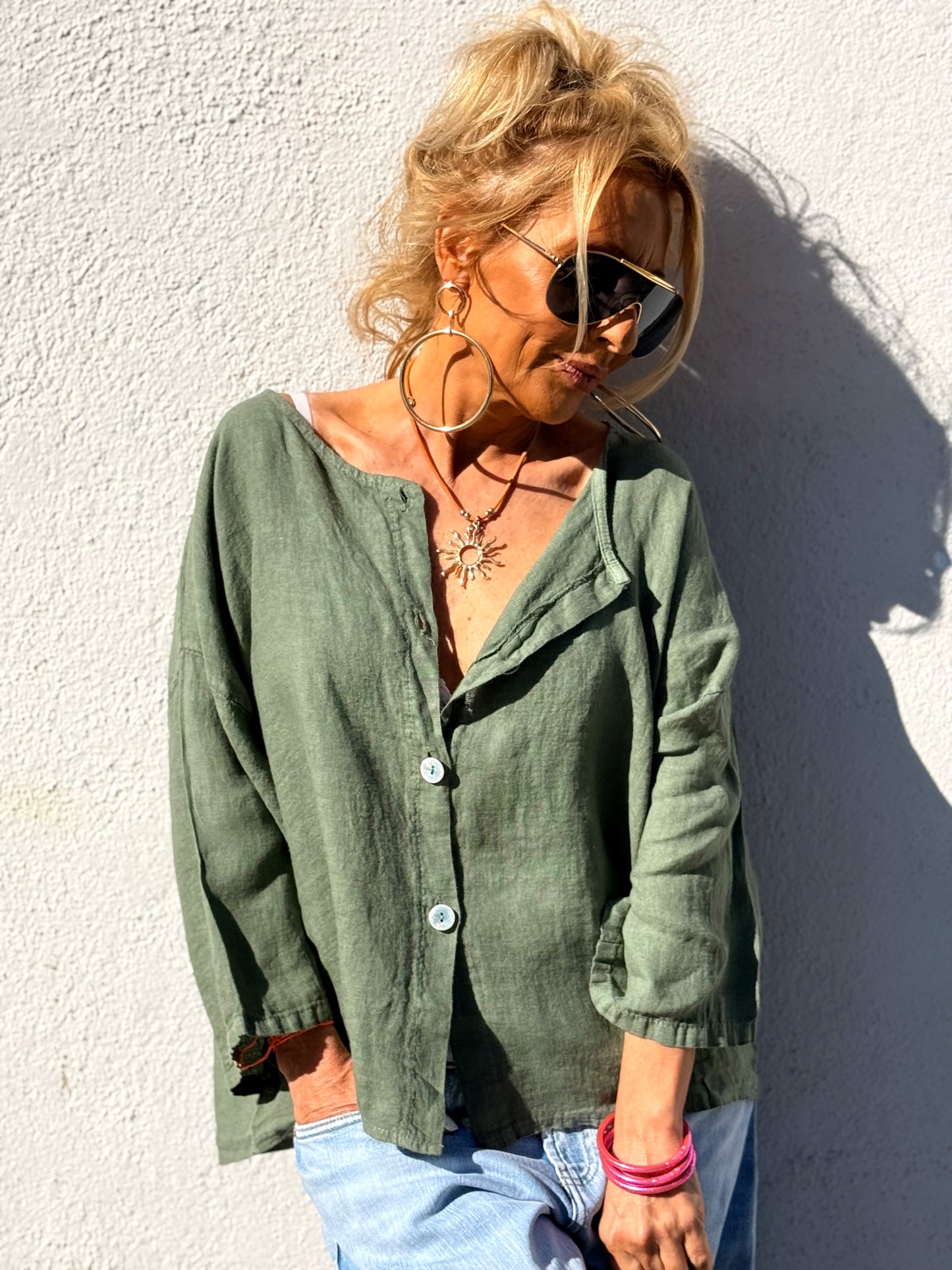 BLUSA DE LINO FABIO MULTICOLOR