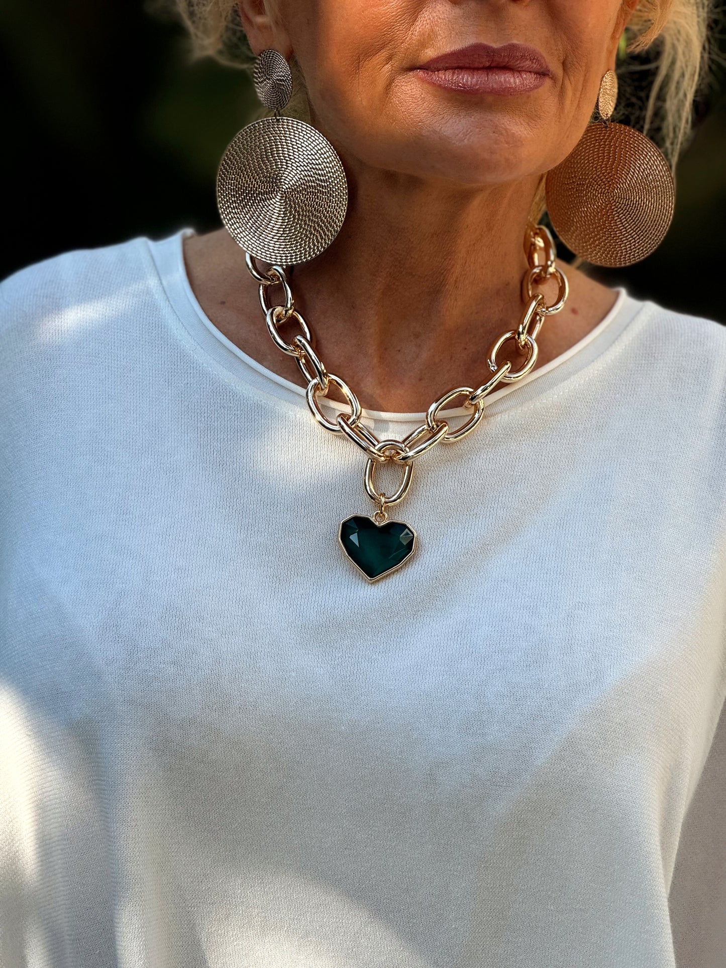 CADENA CON CORAZON MULTICOLOR