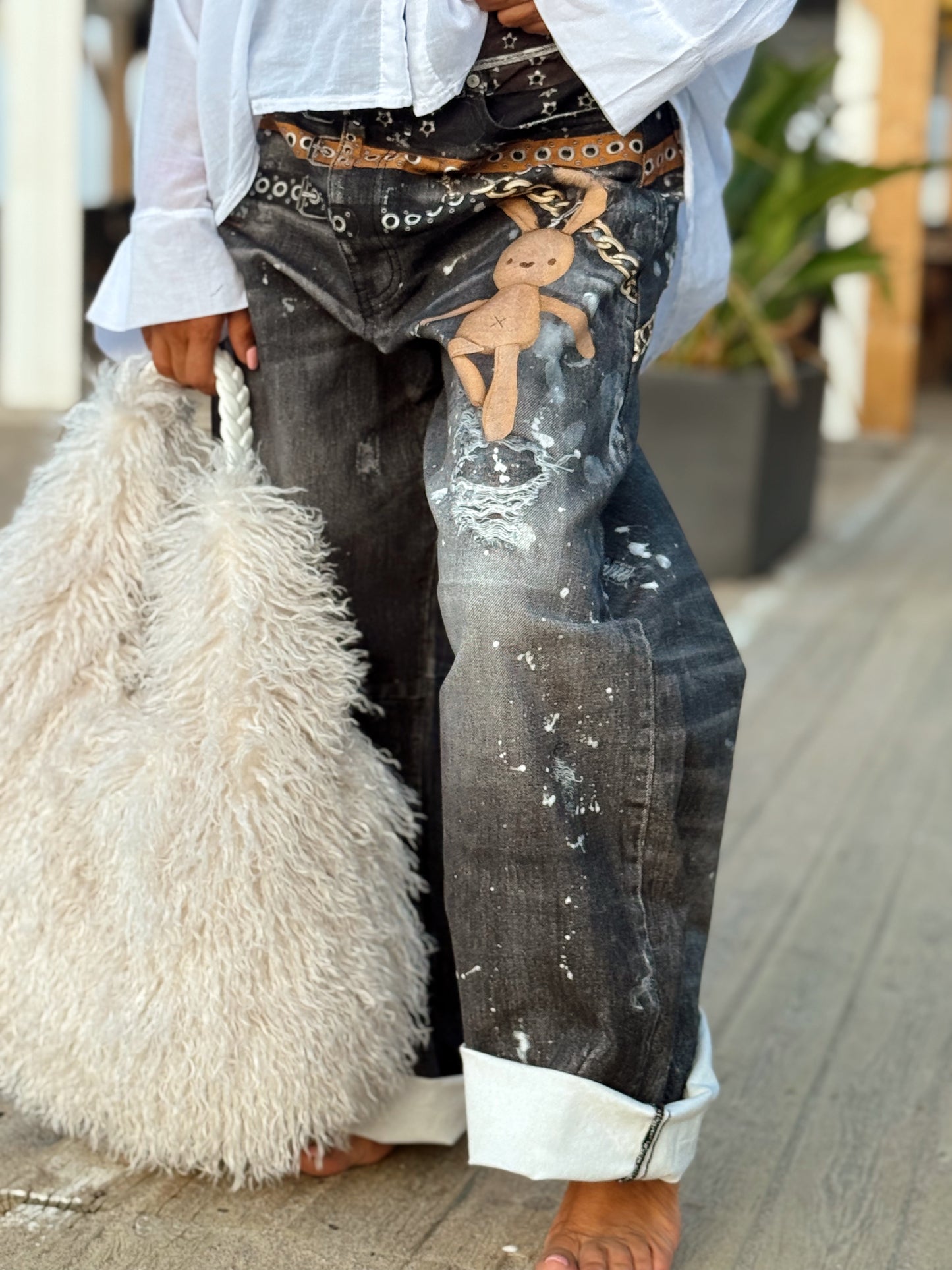 JEANS VAQUEROS MUÑECA GRIS