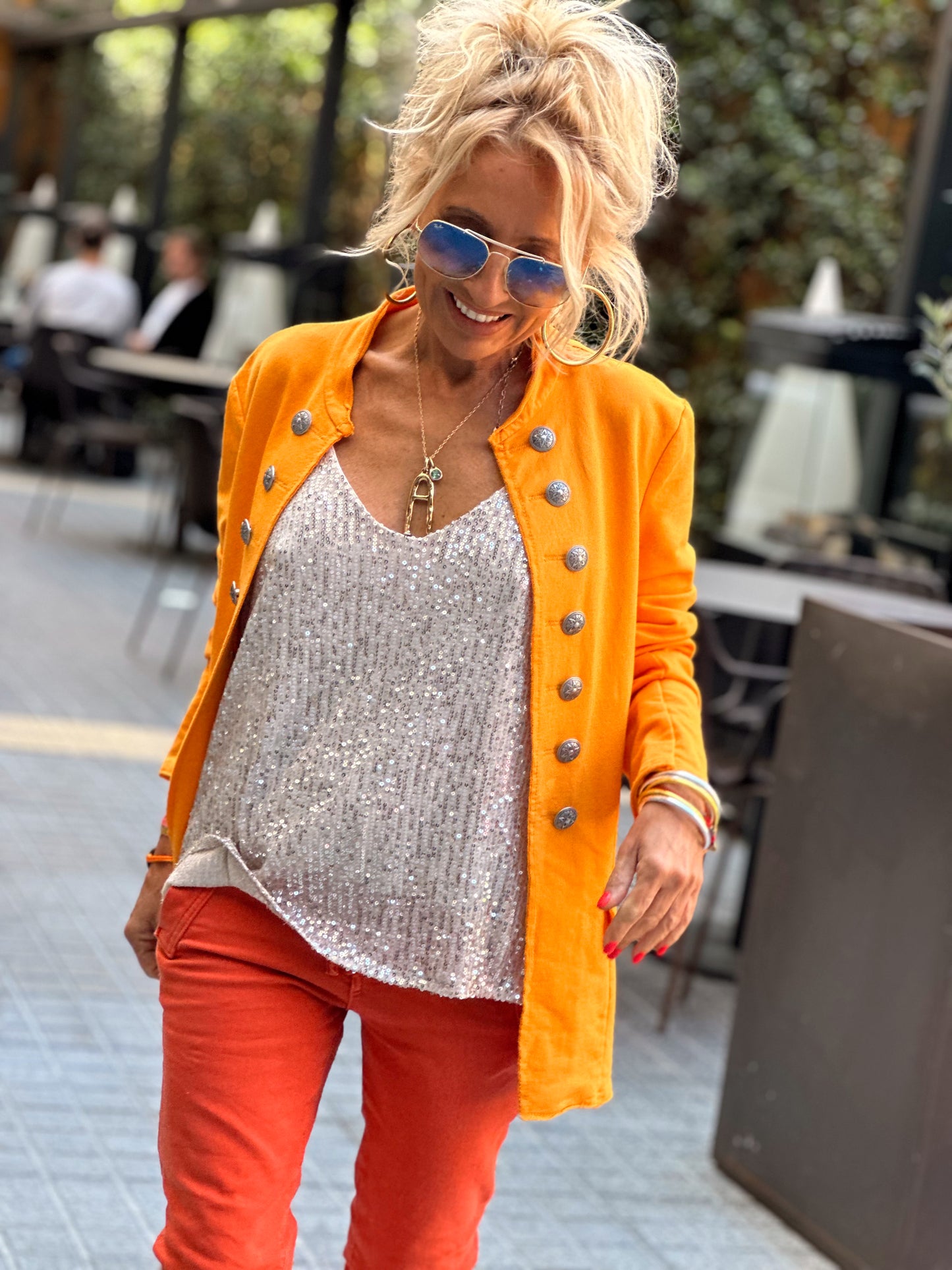 CHAQUETA KAREEN MANDARINA