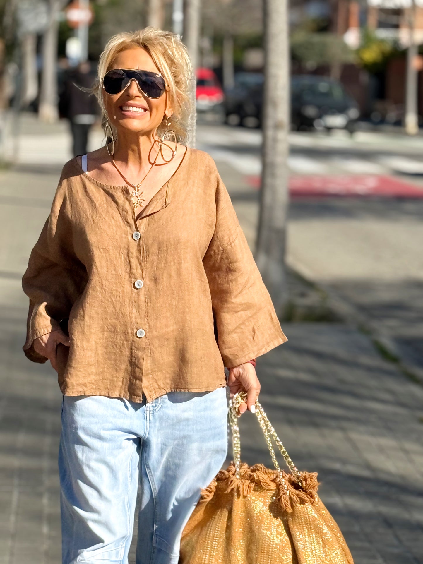 BLUSA DE LINO FABIO MULTICOLOR