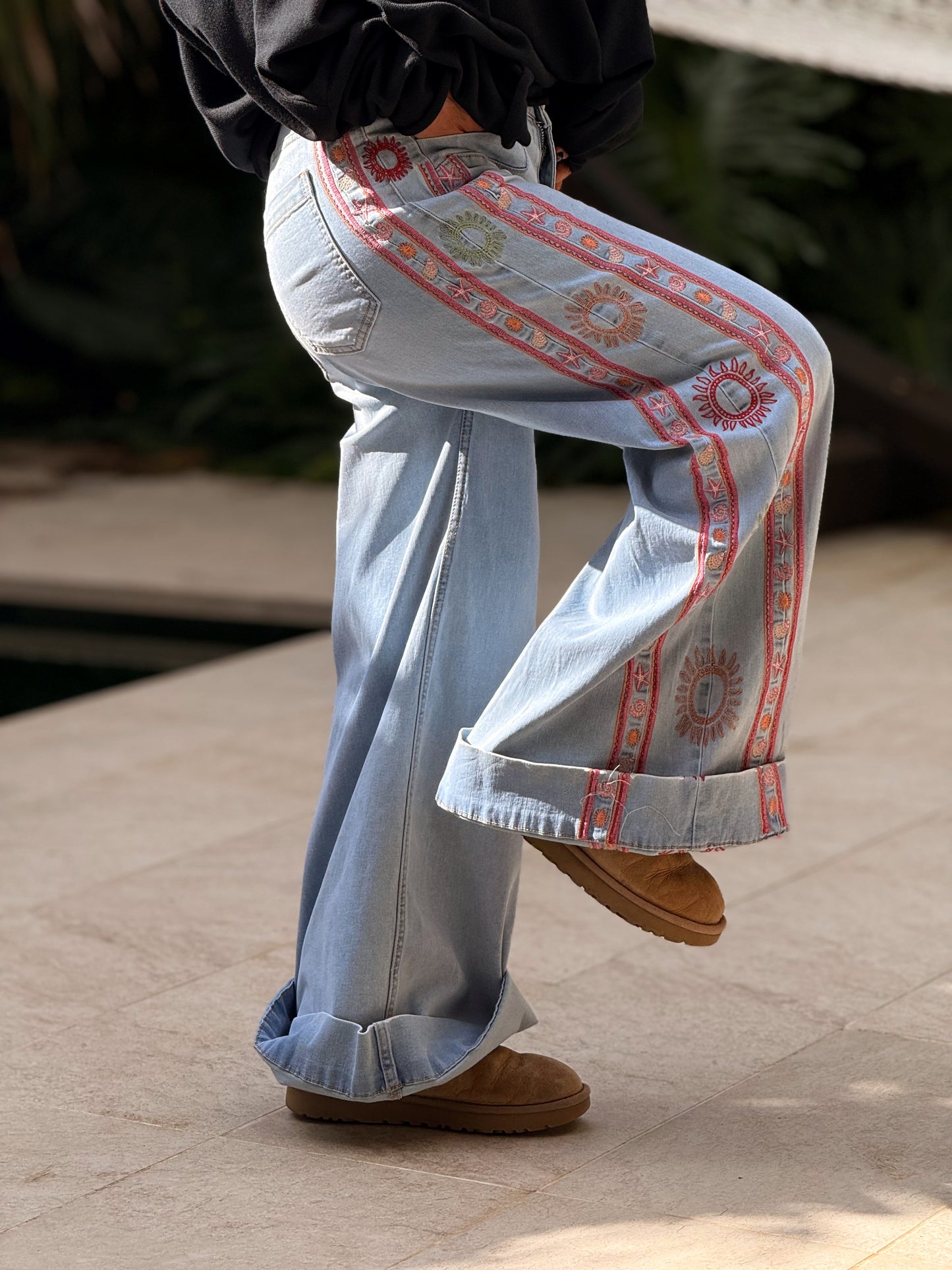 JEANS VAQUEROS HIPPIE TEJANO