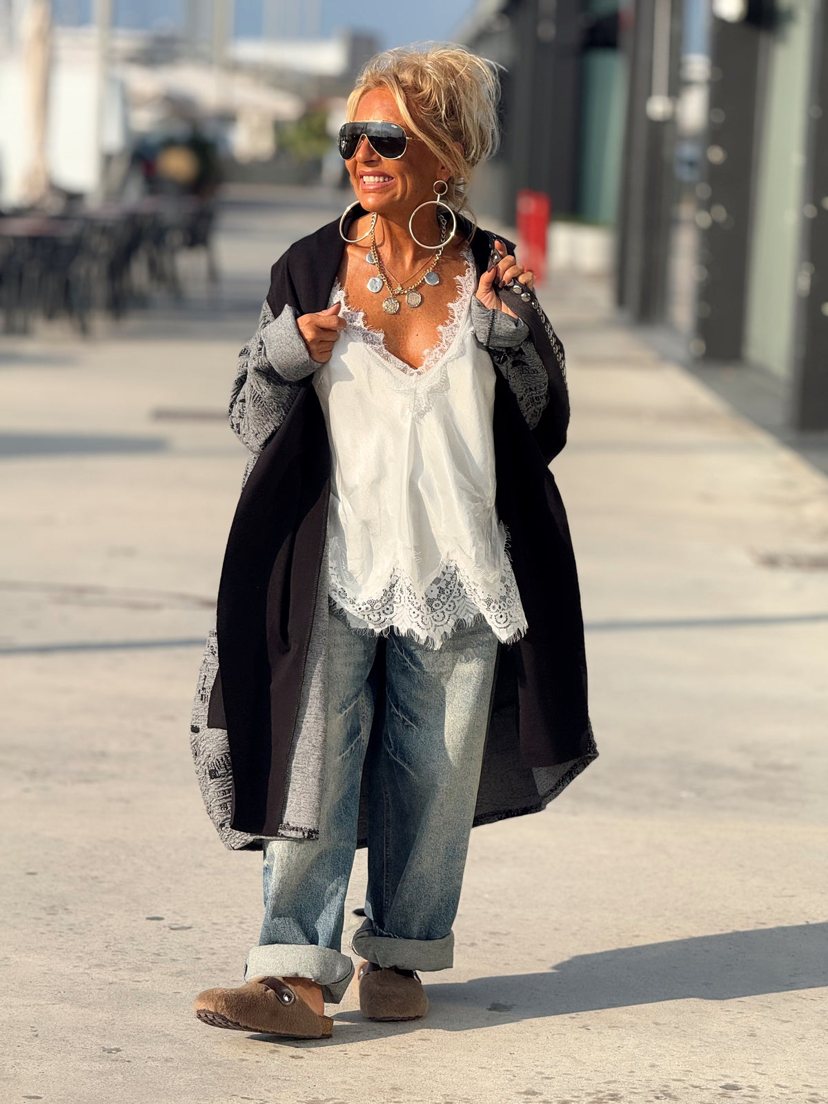 ABRIGO OVERSIZE RITA GRIS