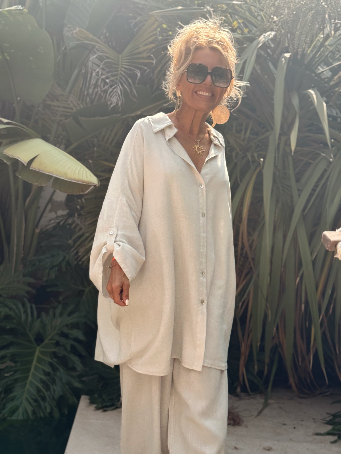 CAMISA OVERSIZE C’EST LA VIE BEIGE