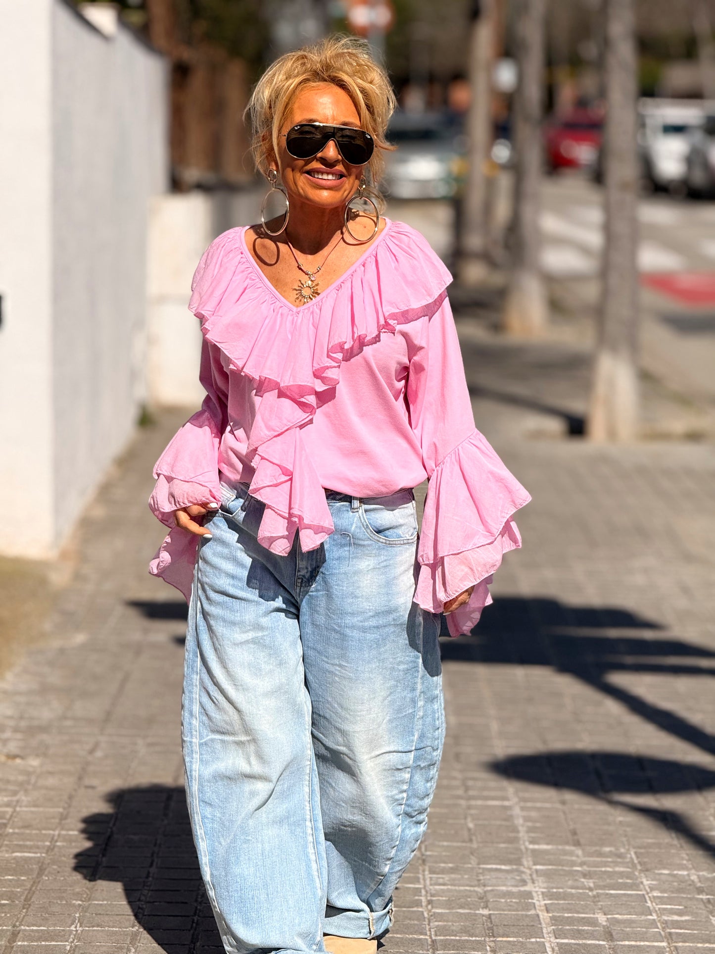 BLUSA VOLANTE MULTICOLOR