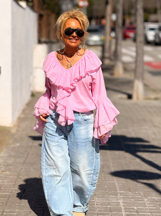 BLUSA VOLANTE MULTICOLOR