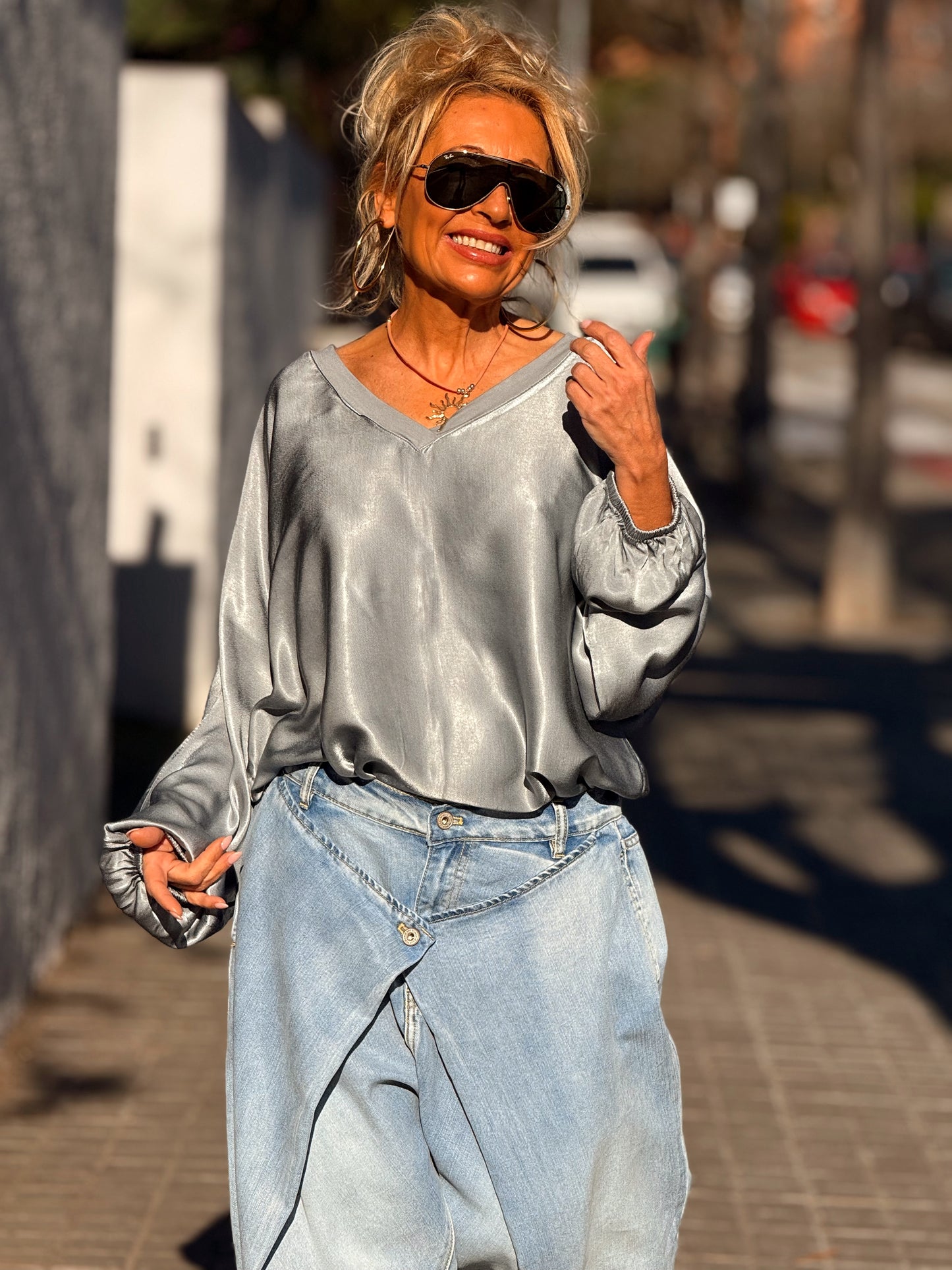 JEANS CON BOTONE OVERSIZE EDEN VAQUERO
