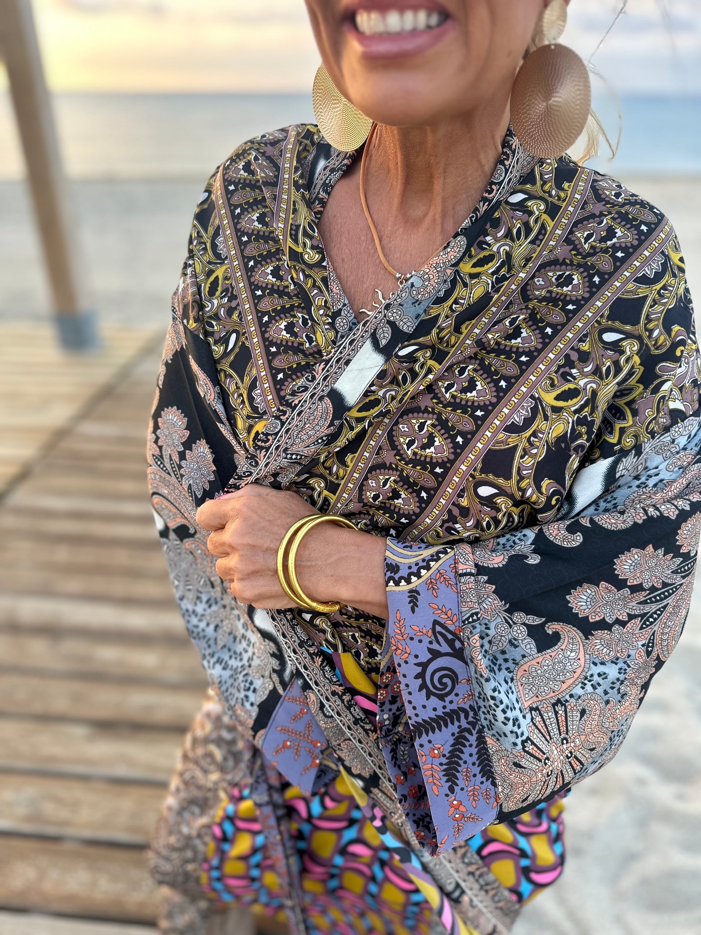 KIMONO ESTAMPADO MANGA LARGA