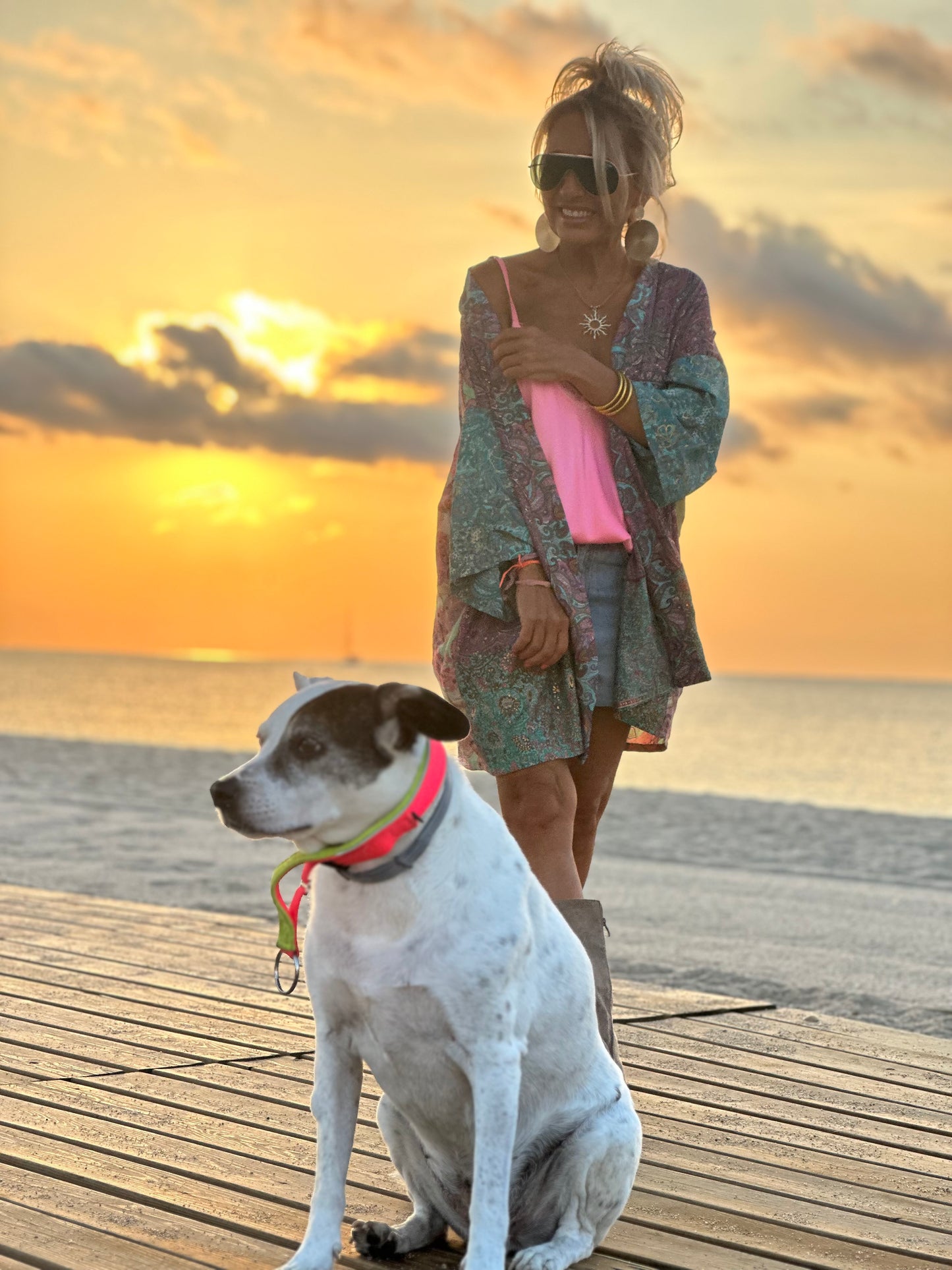 KIMONO CORTO ESTAMPADO MULTICOLOR