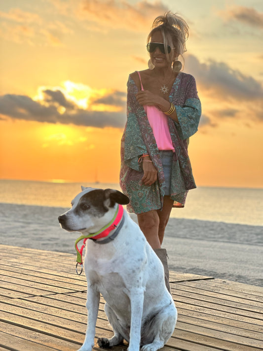 KIMONO CORTO ESTAMPADO MULTICOLOR