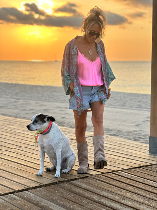 KIMONO CORTO ESTAMPADO MULTICOLOR