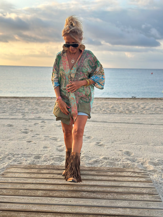 KIMONO CORTO ESTAMPADO