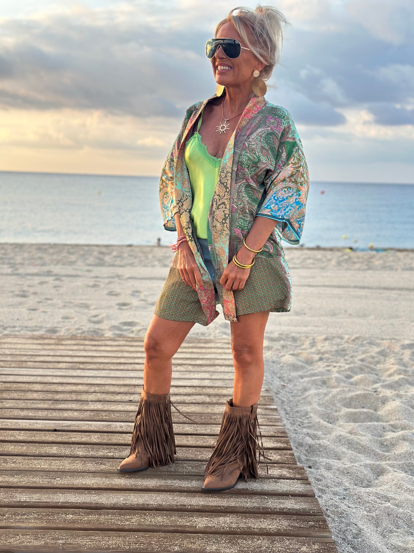 KIMONO CORTO ESTAMPADO