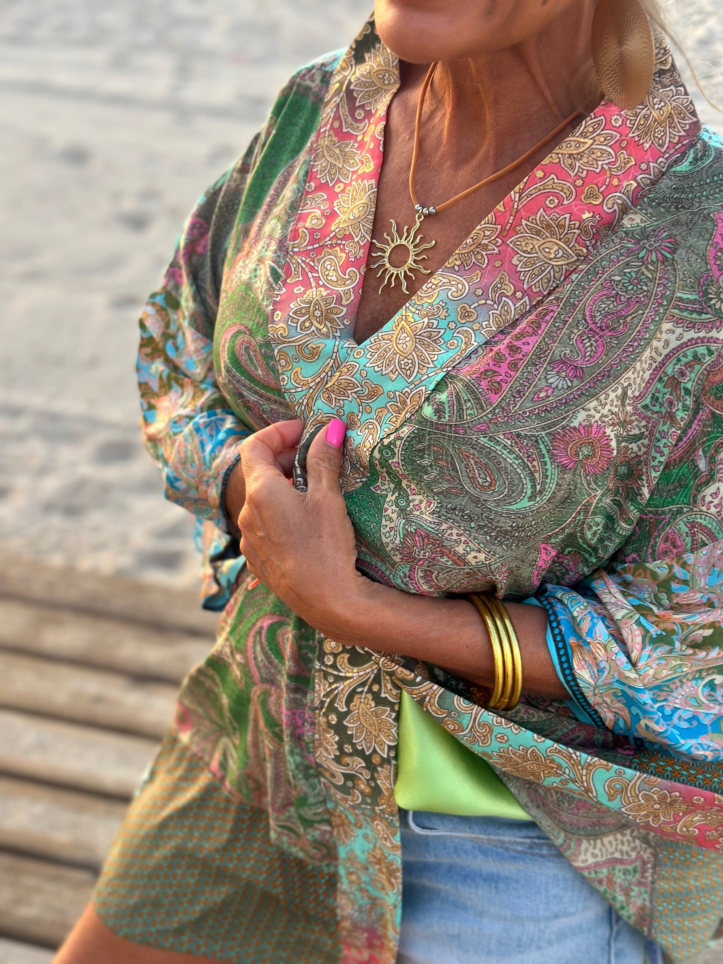 KIMONO CORTO ESTAMPADO