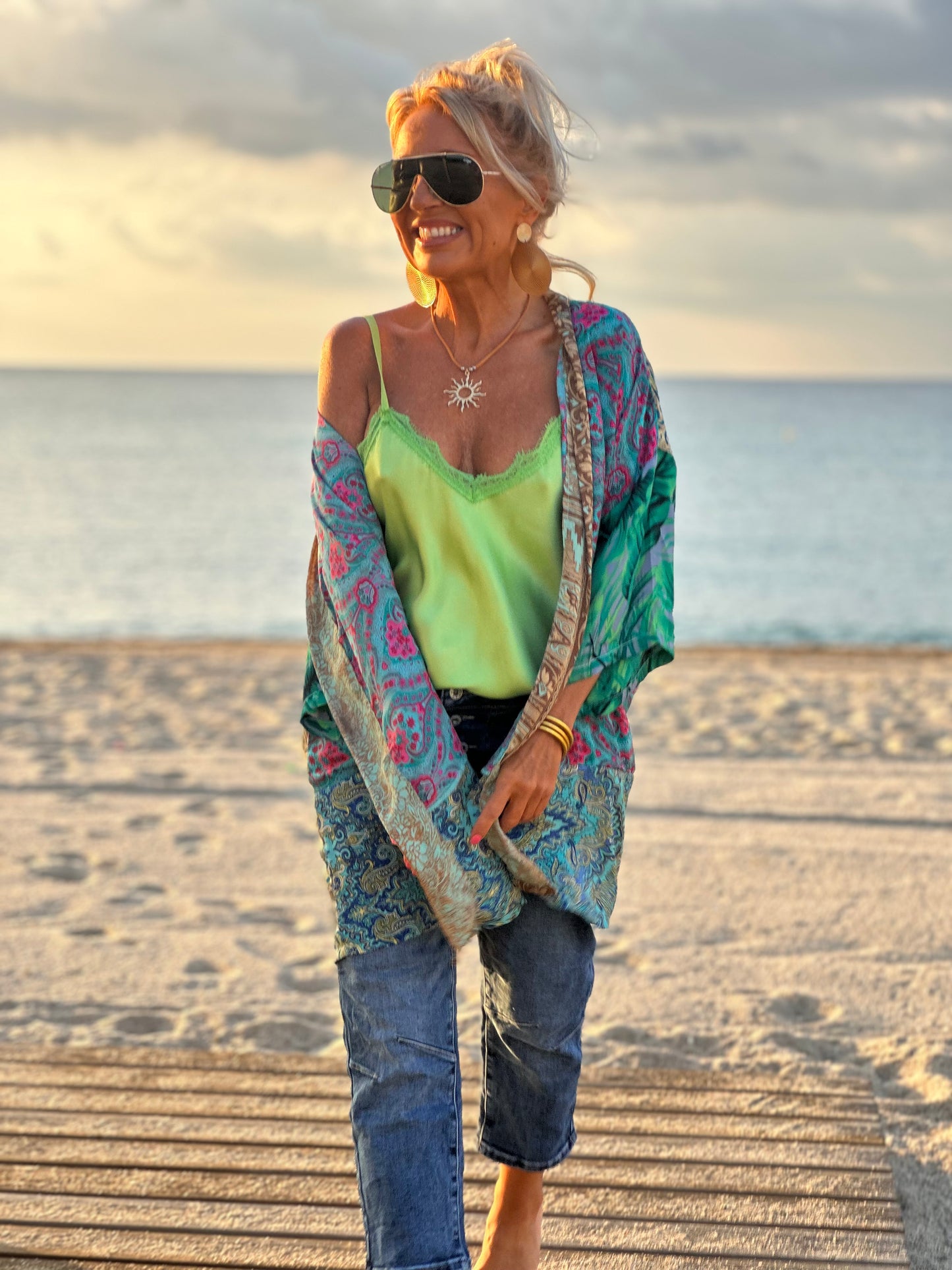 KIMONO CORTO ESTAMPADO