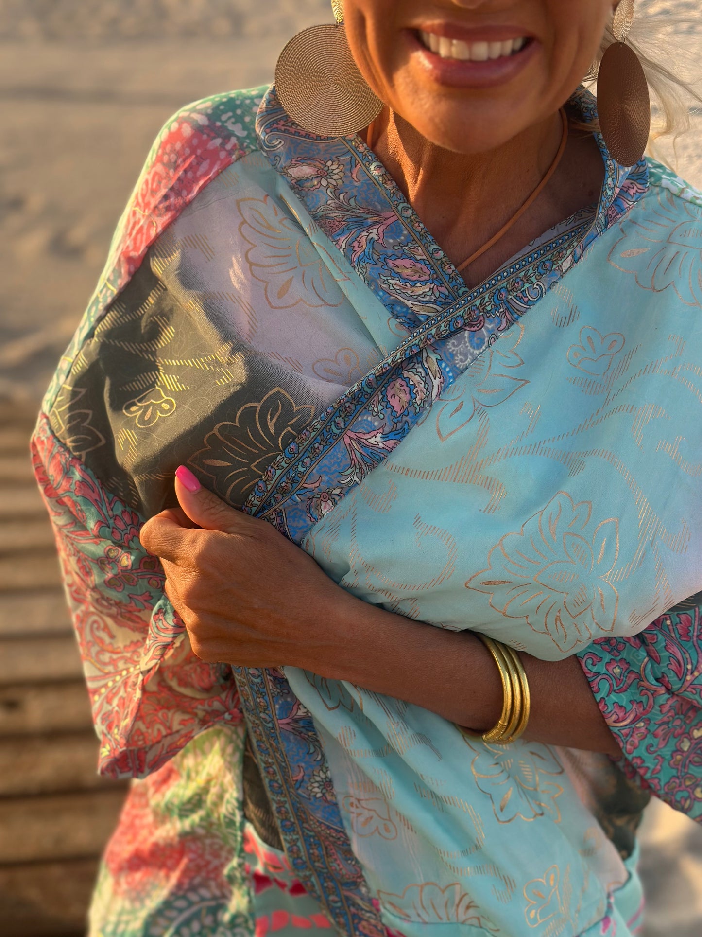 KIMONO CORTO ESTAMPADO MULTICOLOR