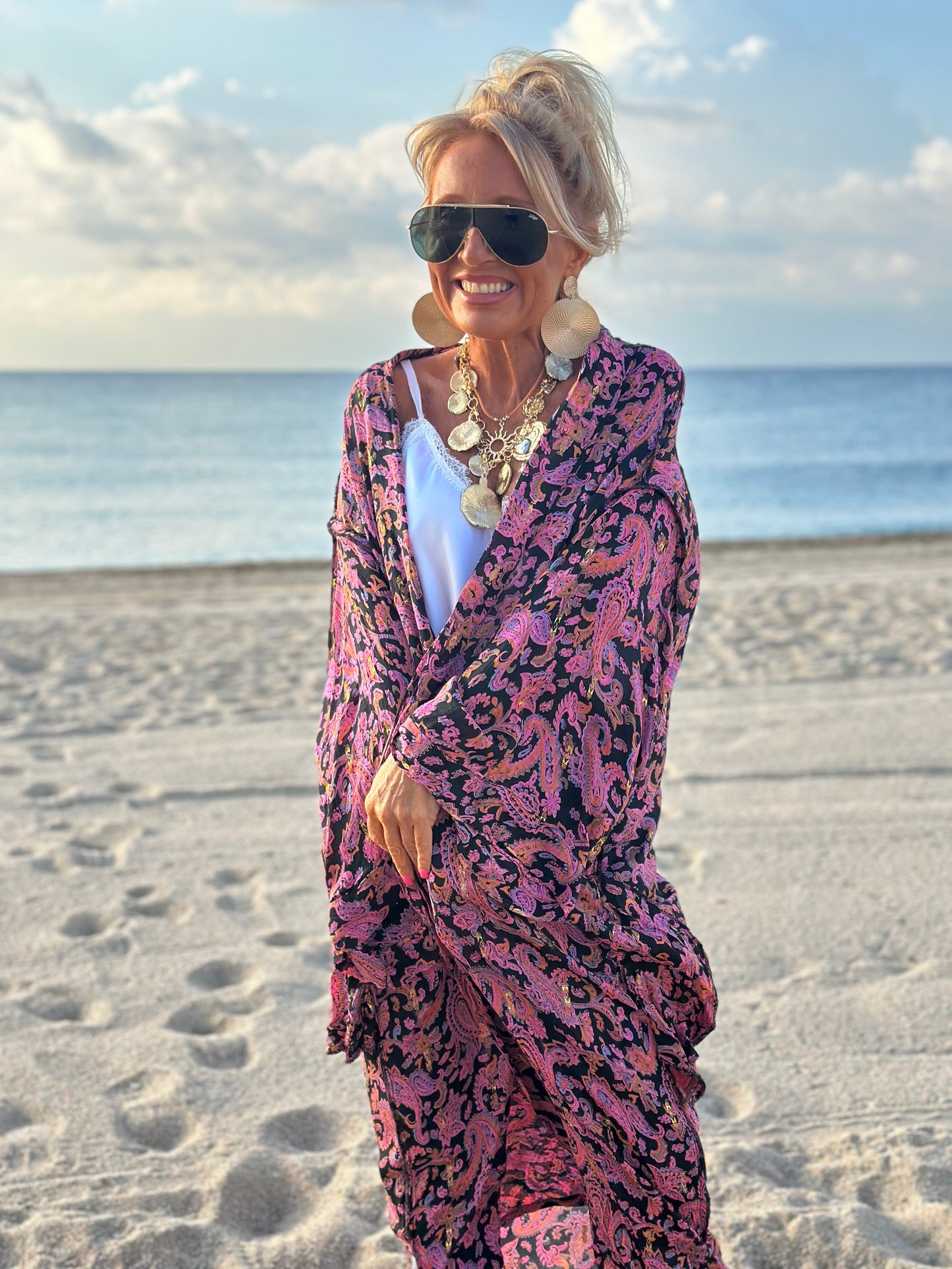 KIMONO MANGA LARGA ESTAMPADO