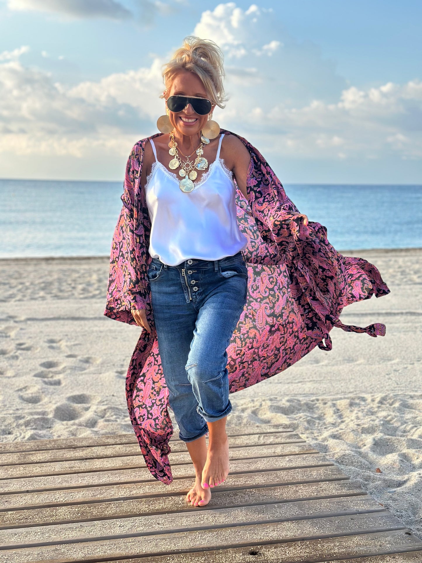 KIMONO MANGA LARGA ESTAMPADO