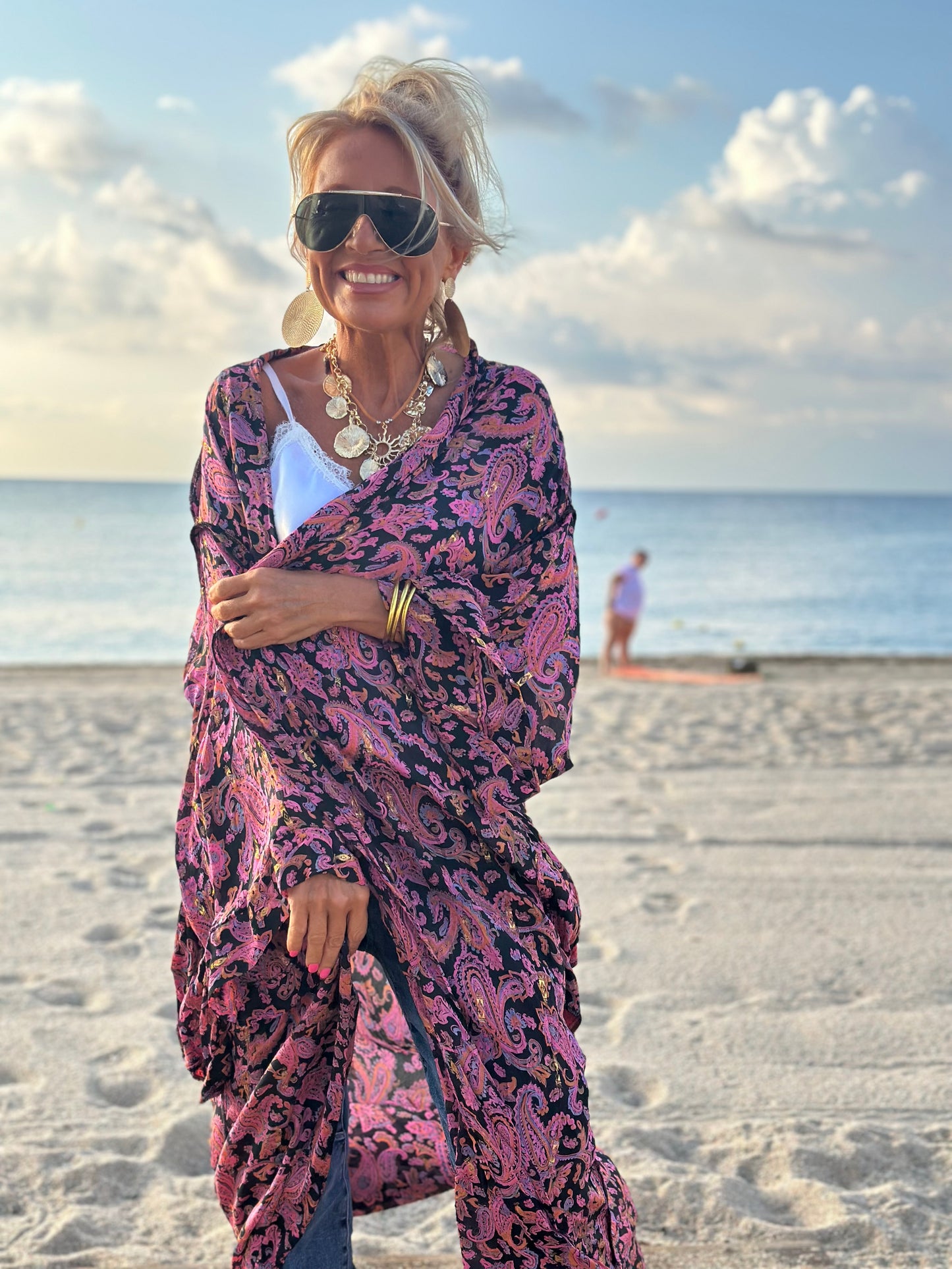 KIMONO MANGA LARGA ESTAMPADO