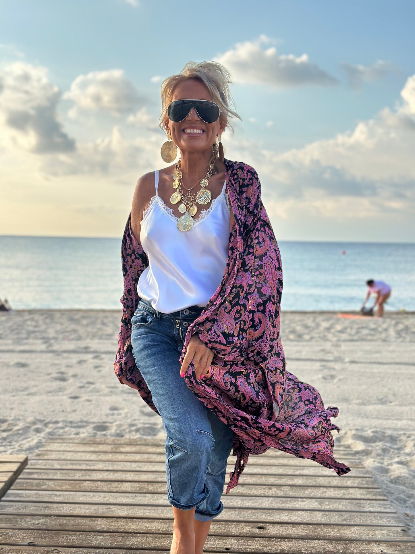 KIMONO MANGA LARGA ESTAMPADO