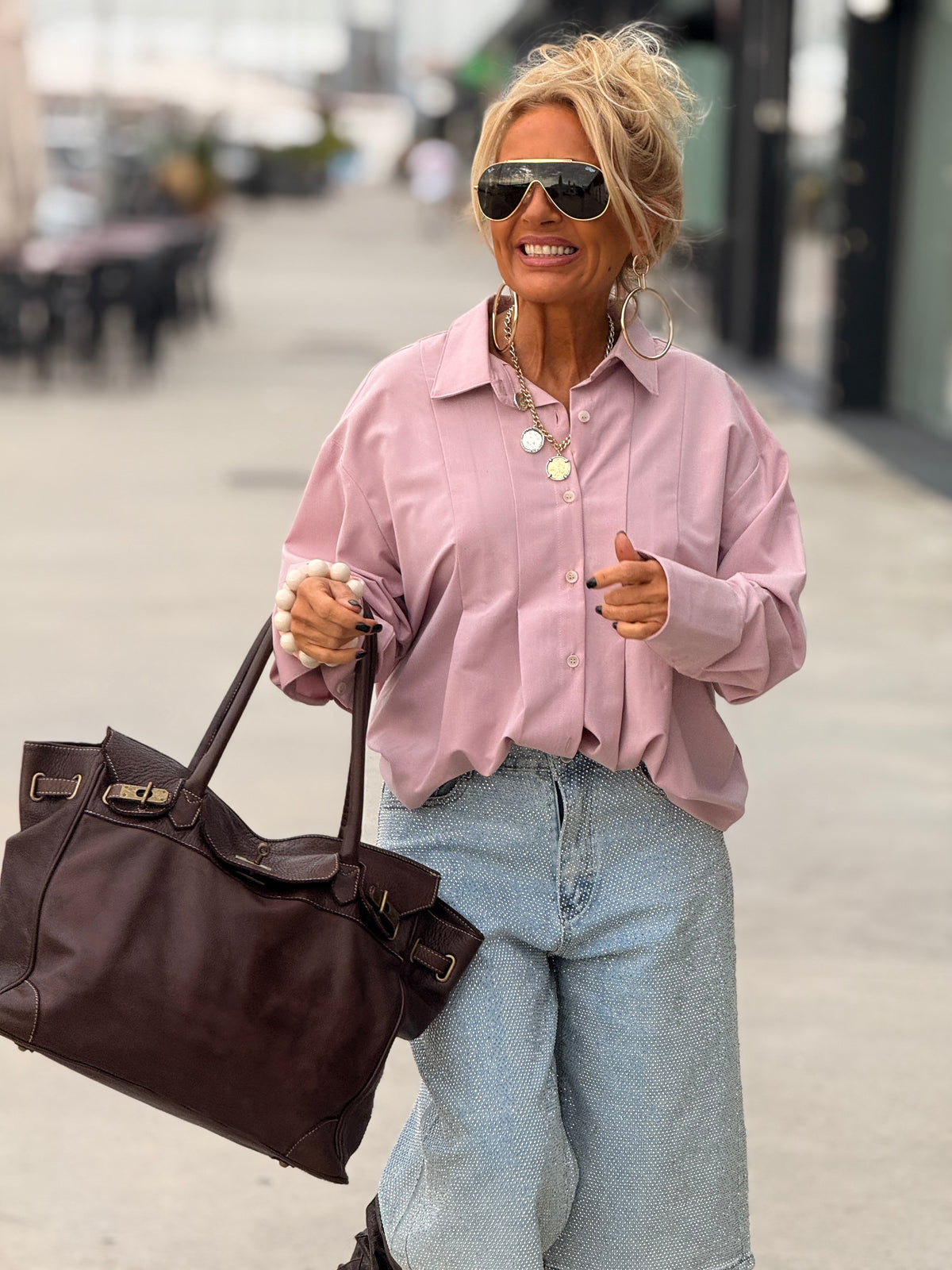 CAMISA CON PLIEGUES FILIPA MULTICOLOR