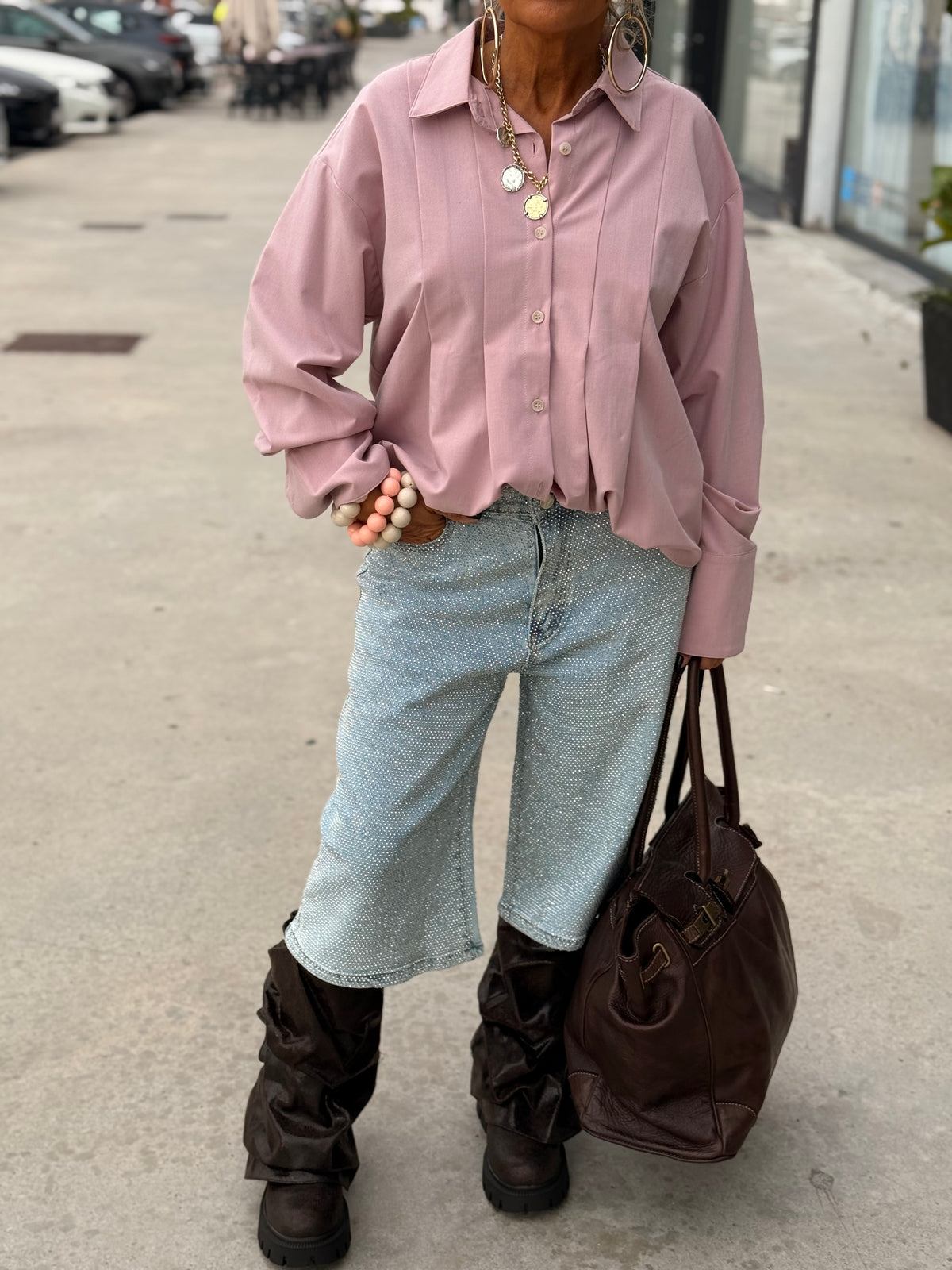 CAMISA CON PLIEGUES FILIPA MULTICOLOR